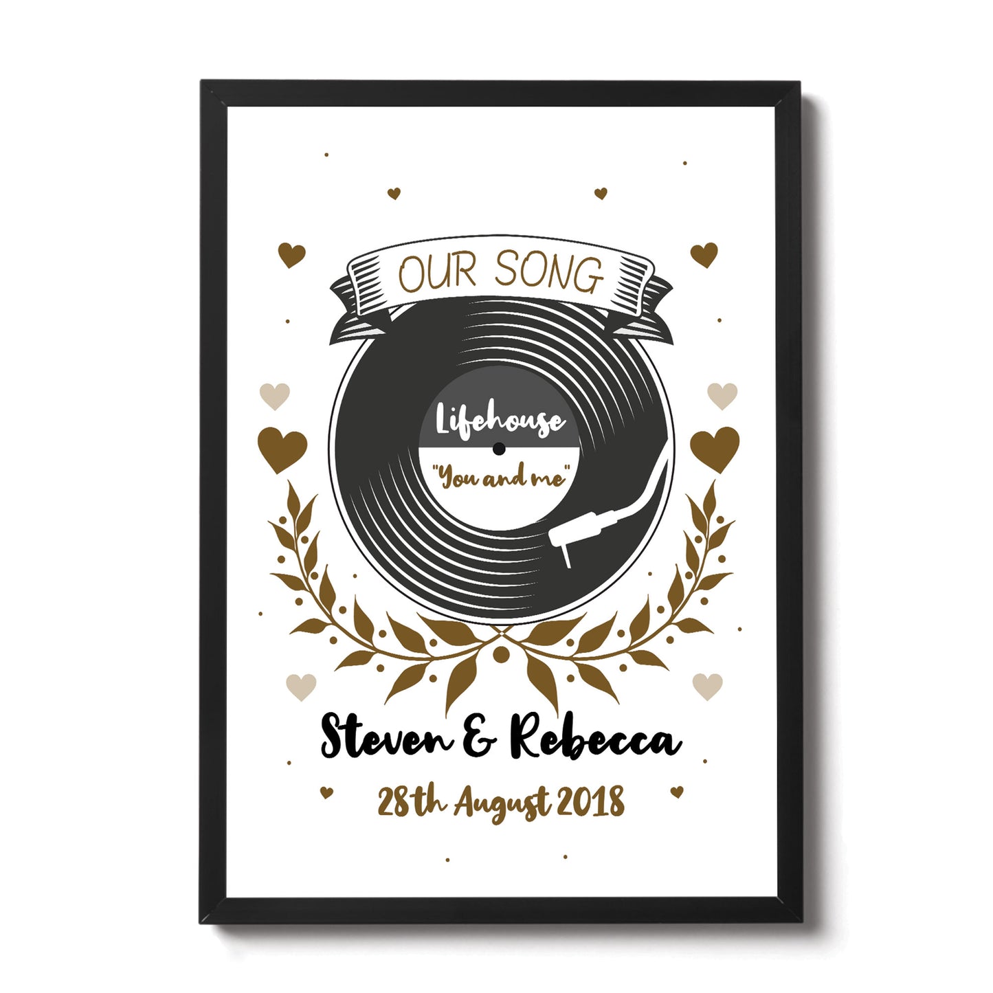 1st 2nd 5th Anniversary Gift For Husband Wife Boyfriend Frame