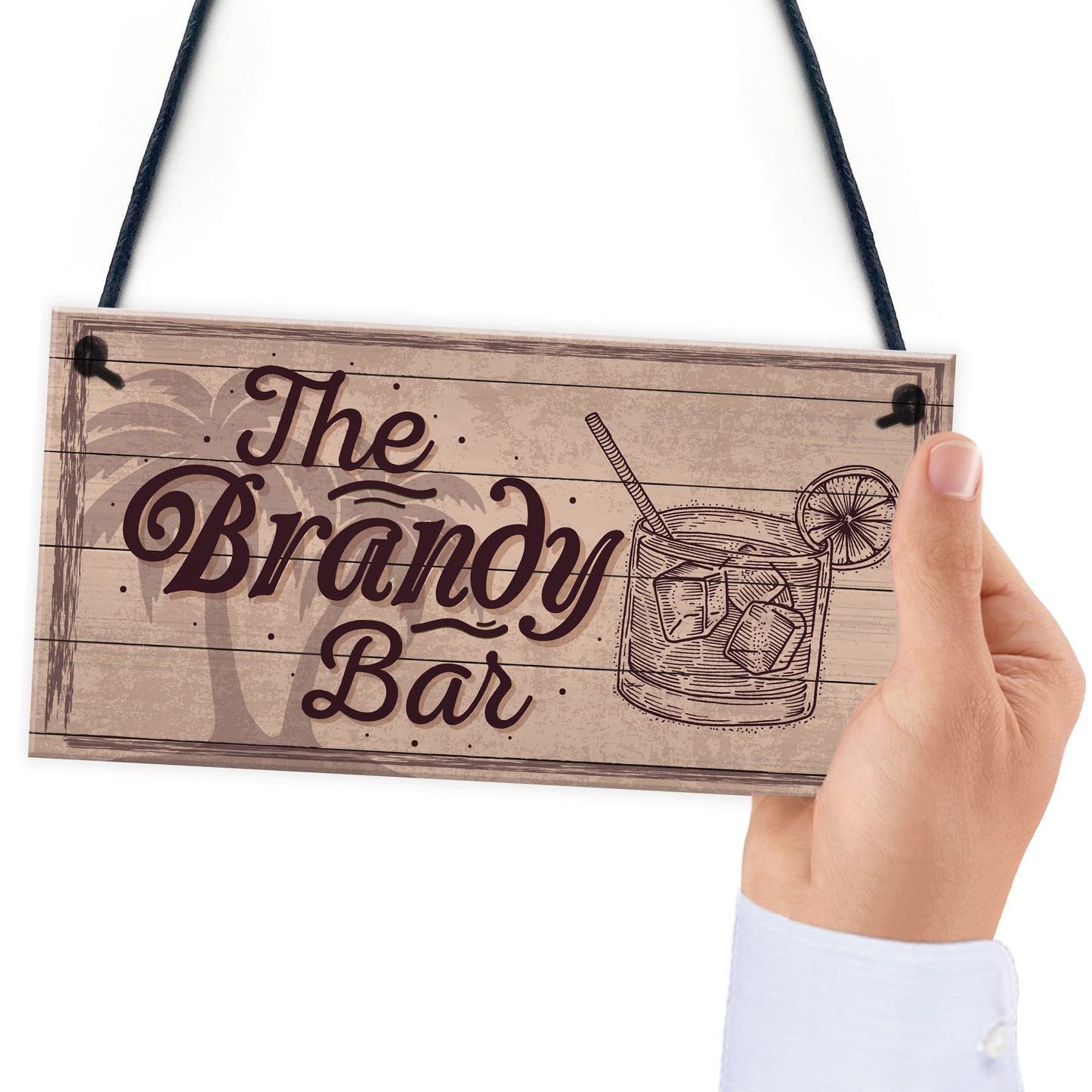 Vintage Shabby Chic Bar Sign Brandy Plaque Home Bar Wedding Gift
