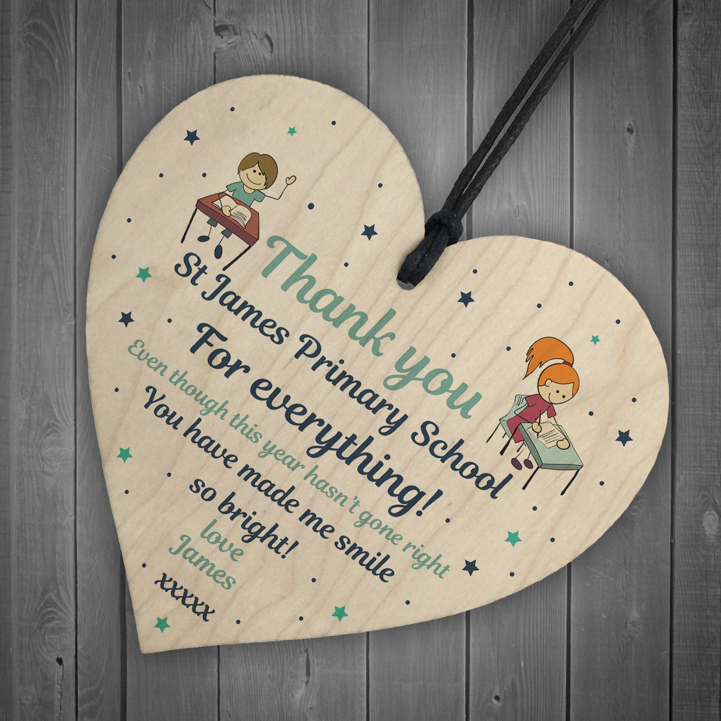 School Thank You Gifts Wood Heart Gift For Teacher Assistant