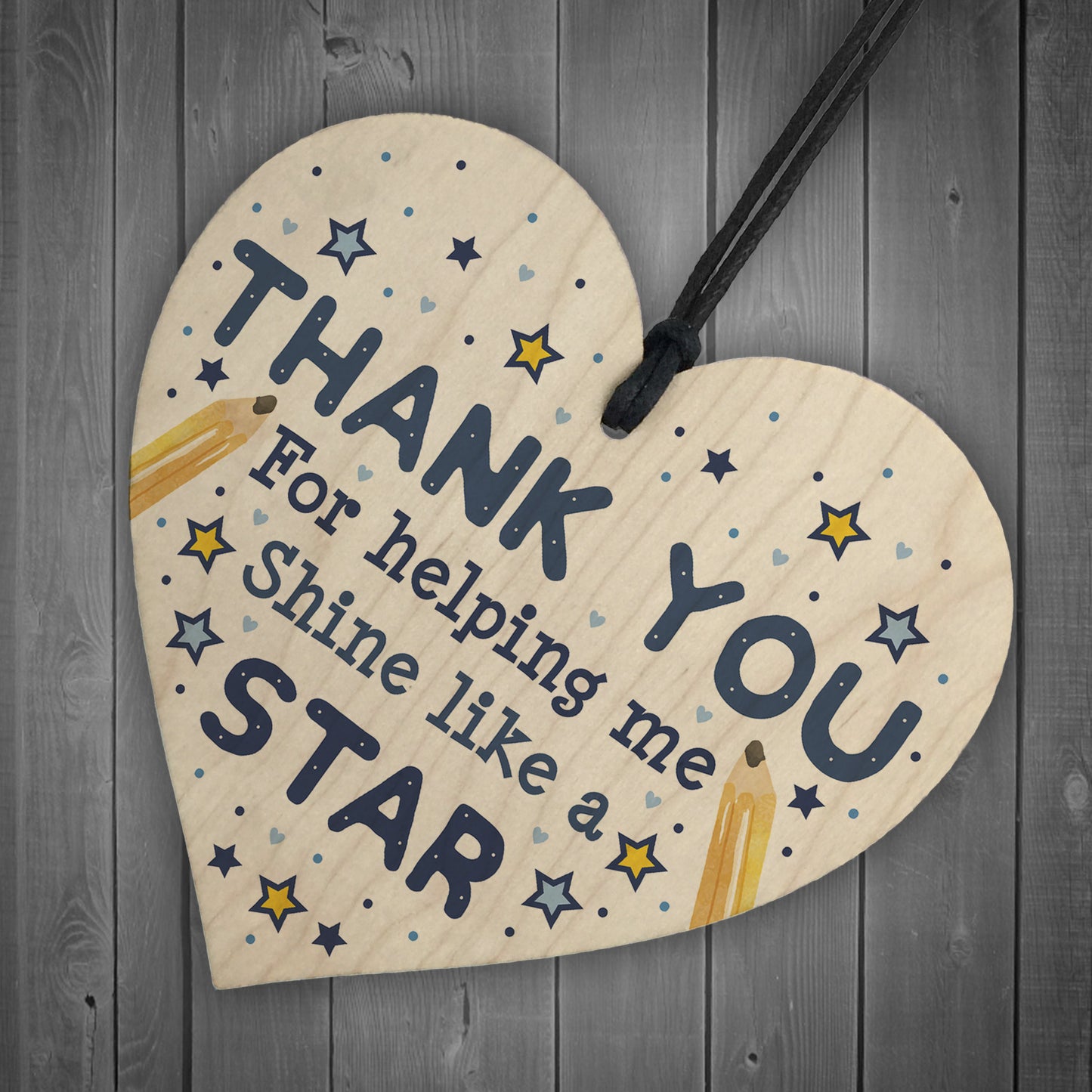 Thank You Wood Heart Gift For Teacher Assistant Nursery Teacher