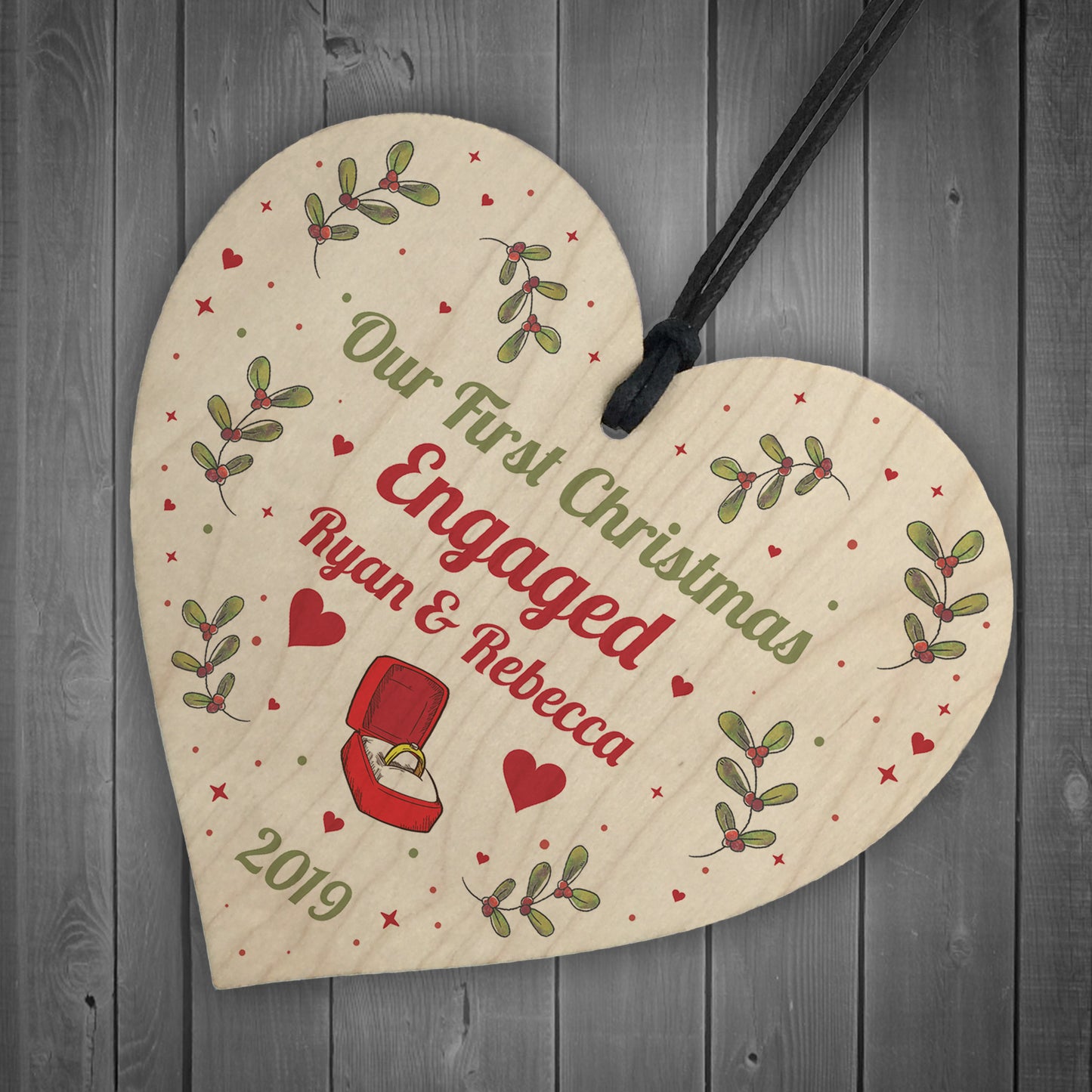 1st Christmas Engaged Personalised Engagement Gift Couple Gift