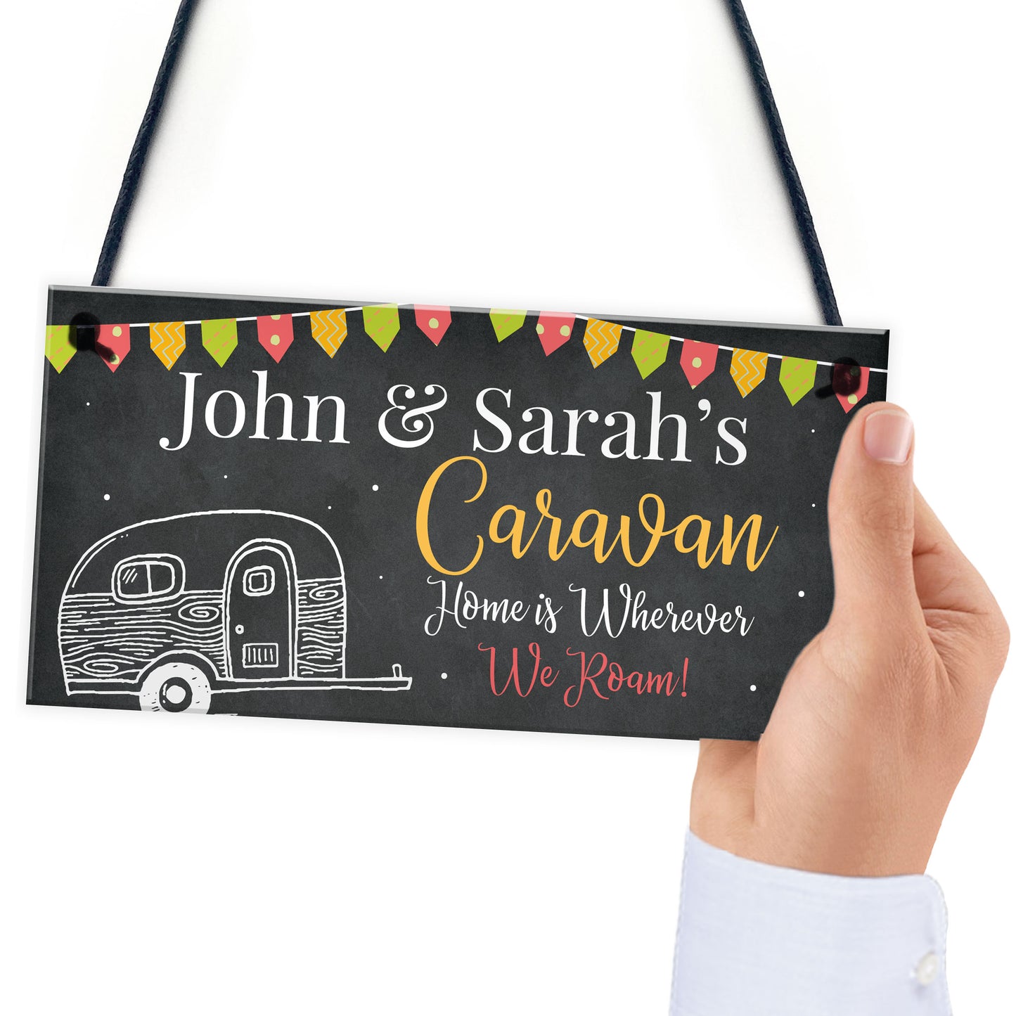 Personalised Caravan Door Sign Home Decor Gift Shabby Chic