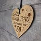 FUNNY 50th Birthday Gift For Women Men Fifty Gift Engraved Heart