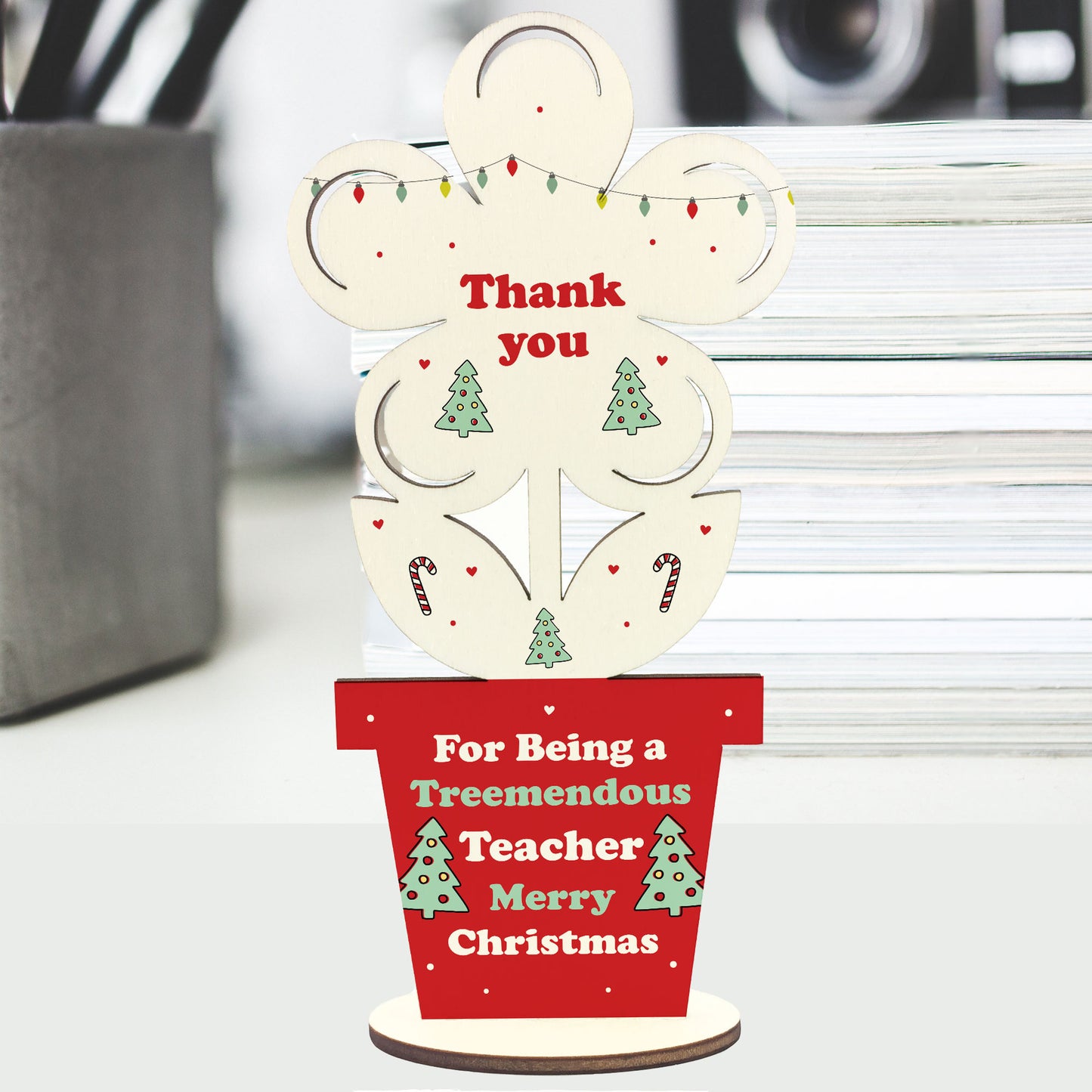 Thank You Christmas Gift For Teacher Standing Wood Flower