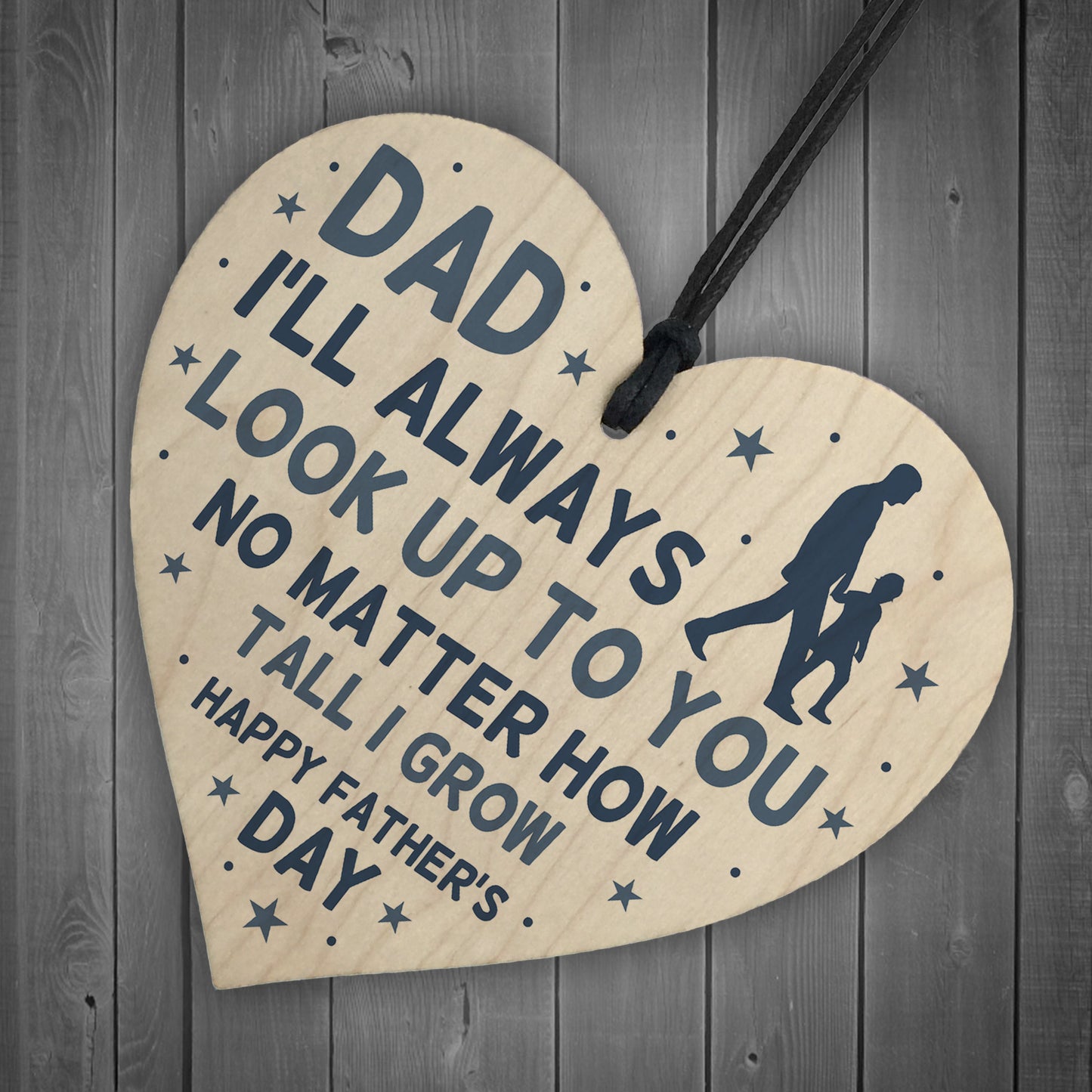 Fathers Day Gift Idea Wooden Heart Sign Gift For Dad Novelty