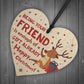 Funny Friendship Christmas Gift Novelty Wood Heart Joke Present