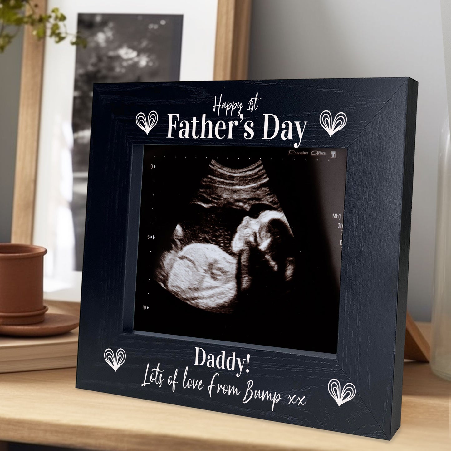 1st Fathers Day Gifts Wooden Photo Frame Bump Gifts Fathers Day