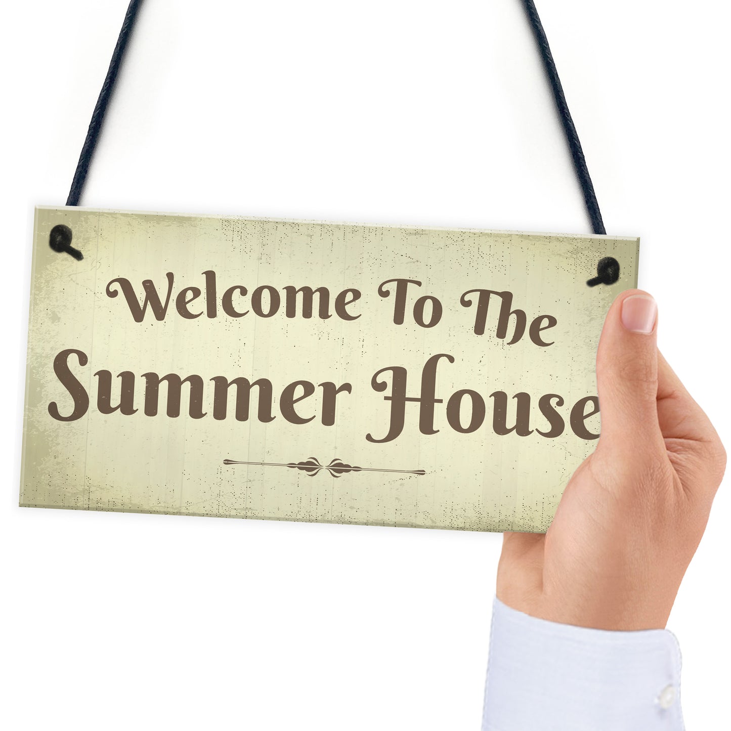 Welcome Summer House Plaque Hanging Shed Garden Sign Decor