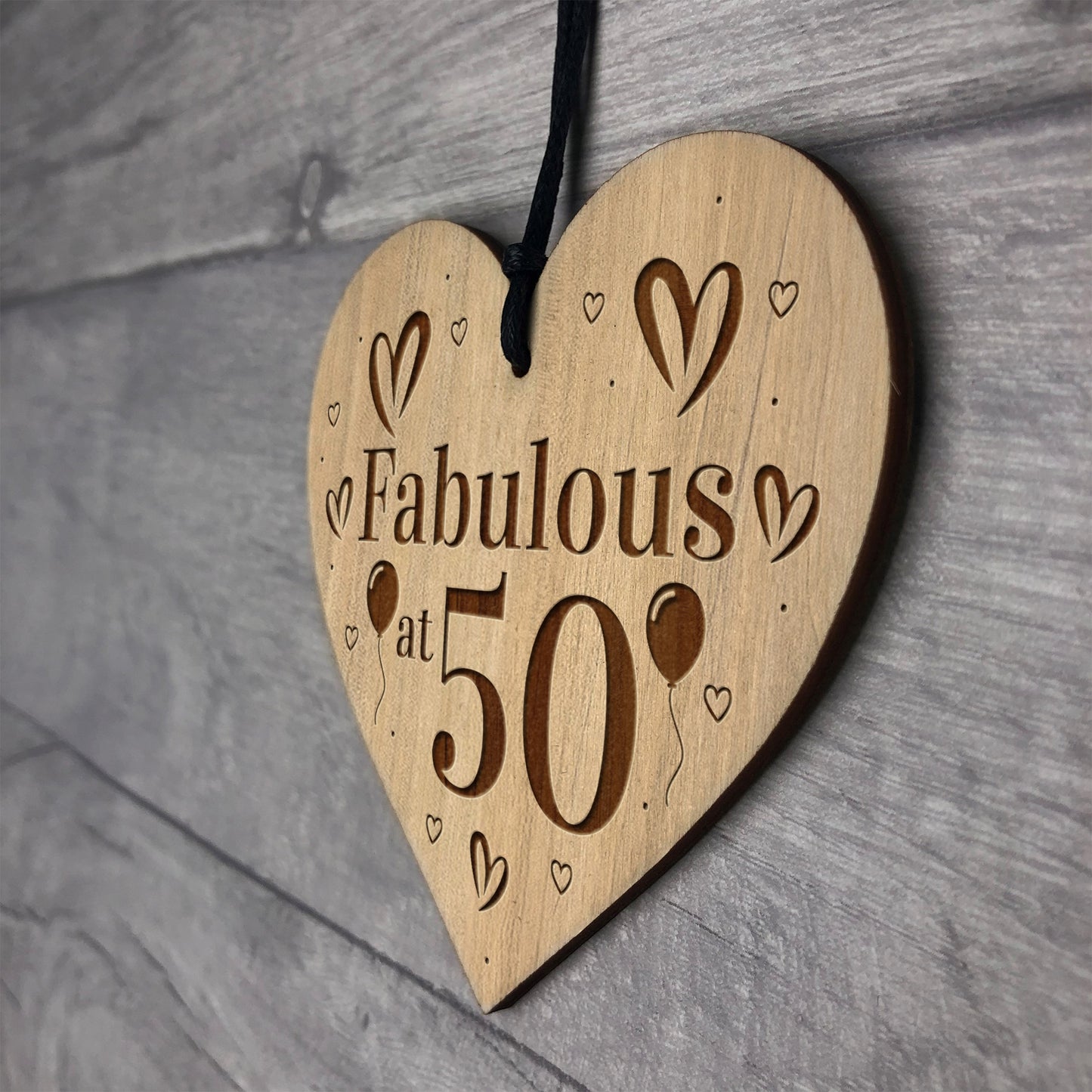 50th Birthday Gift For Her Engraved Wood Oak Plaque Gift For Mum