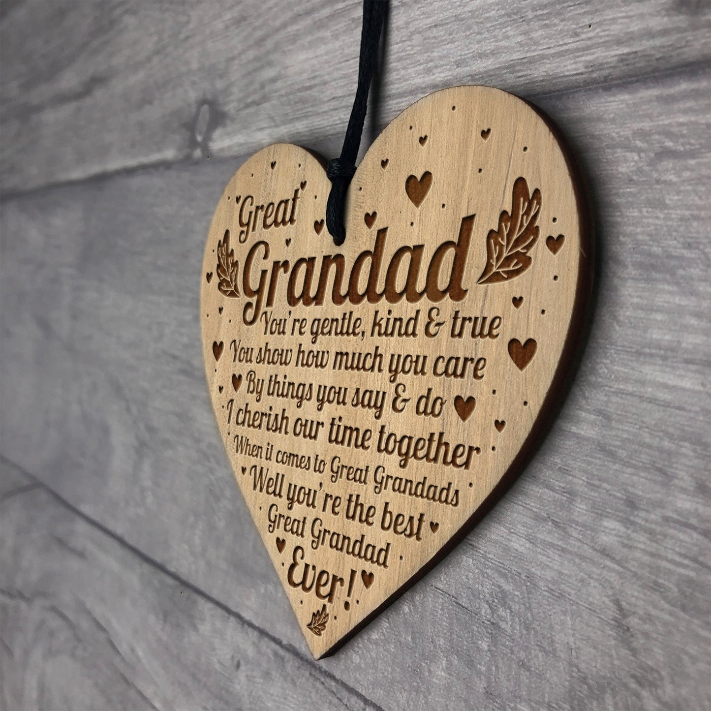 Great Grandad Gift Poem Engraved Heart Birthday Gift For Grandad