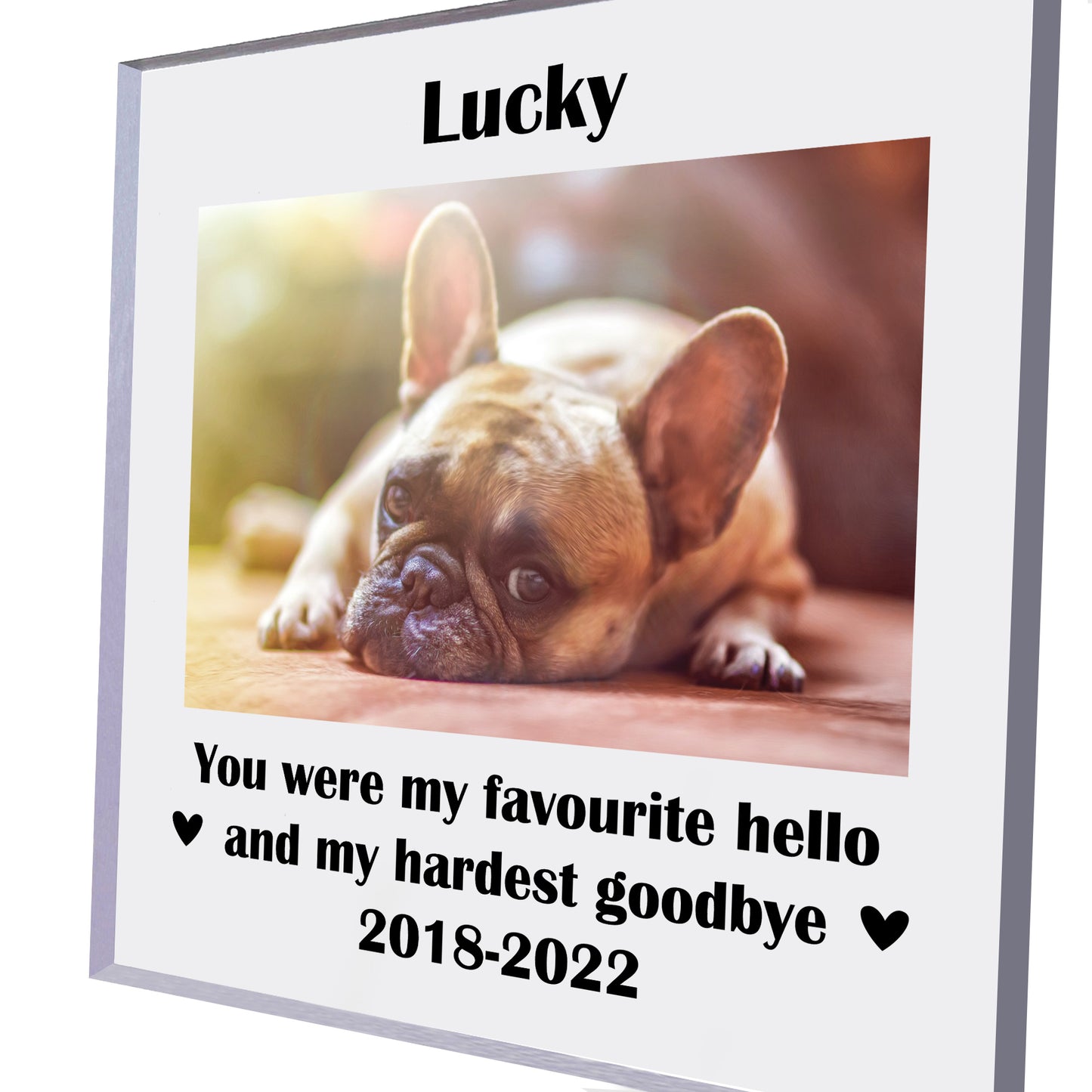 Personalised Pet Photo Block Gift Dog Puppy Memorial Gift