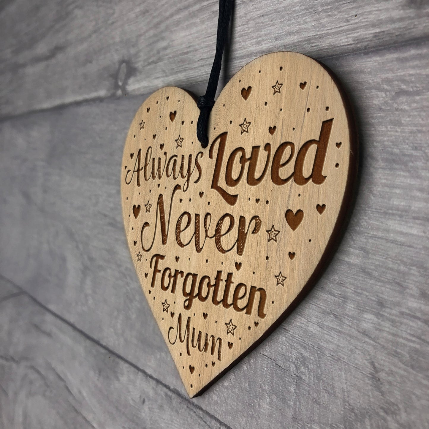 Mum Garden Memorial Sign Engraved Hanging Heart Christmas Decor