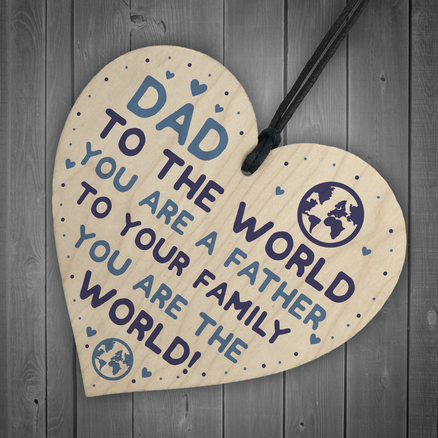 Fathers Day Gifts For Dad Father Wood Heart Dad Birthday Gift