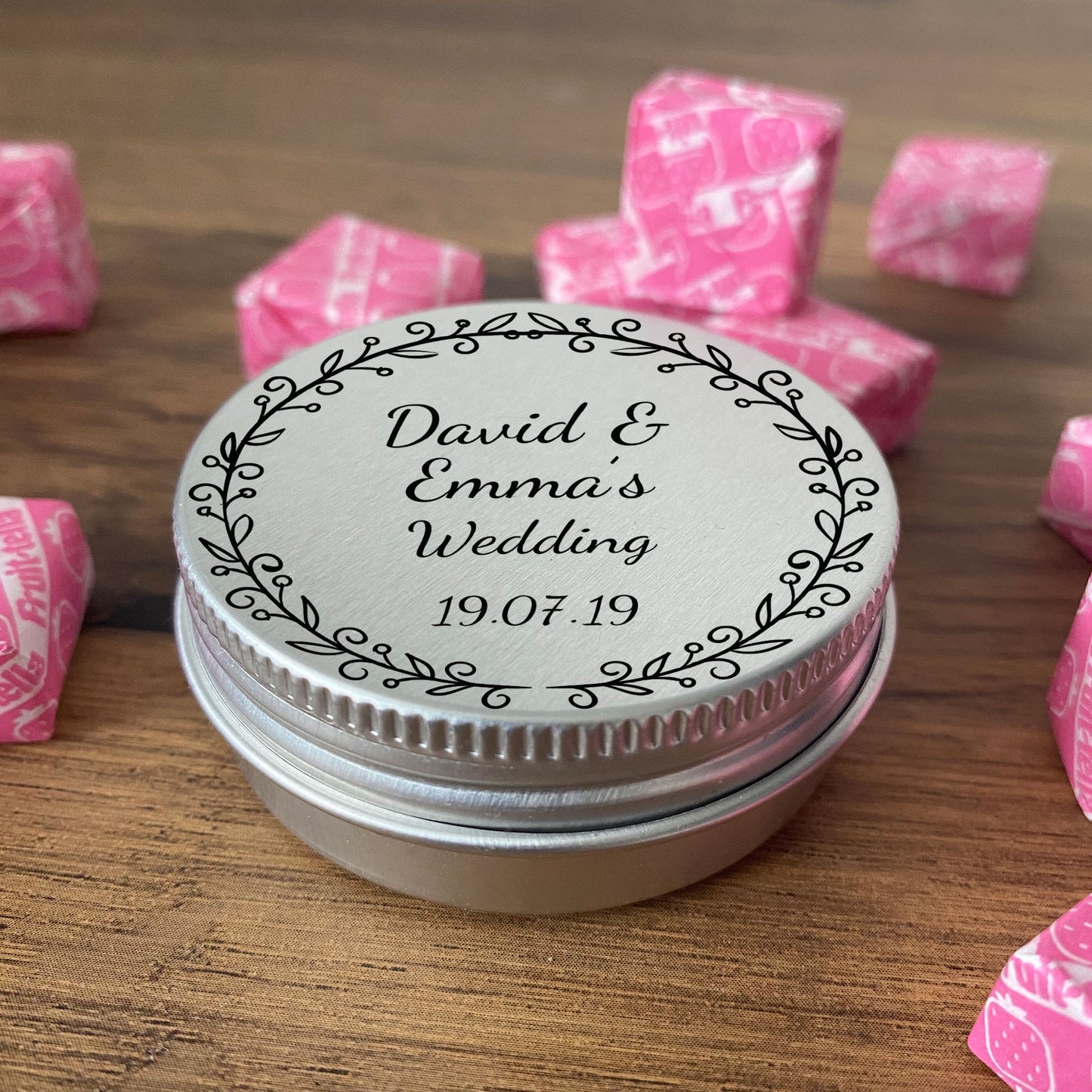 Personalised Wedding Gifts Novelty Metal Tin Wedding Favours