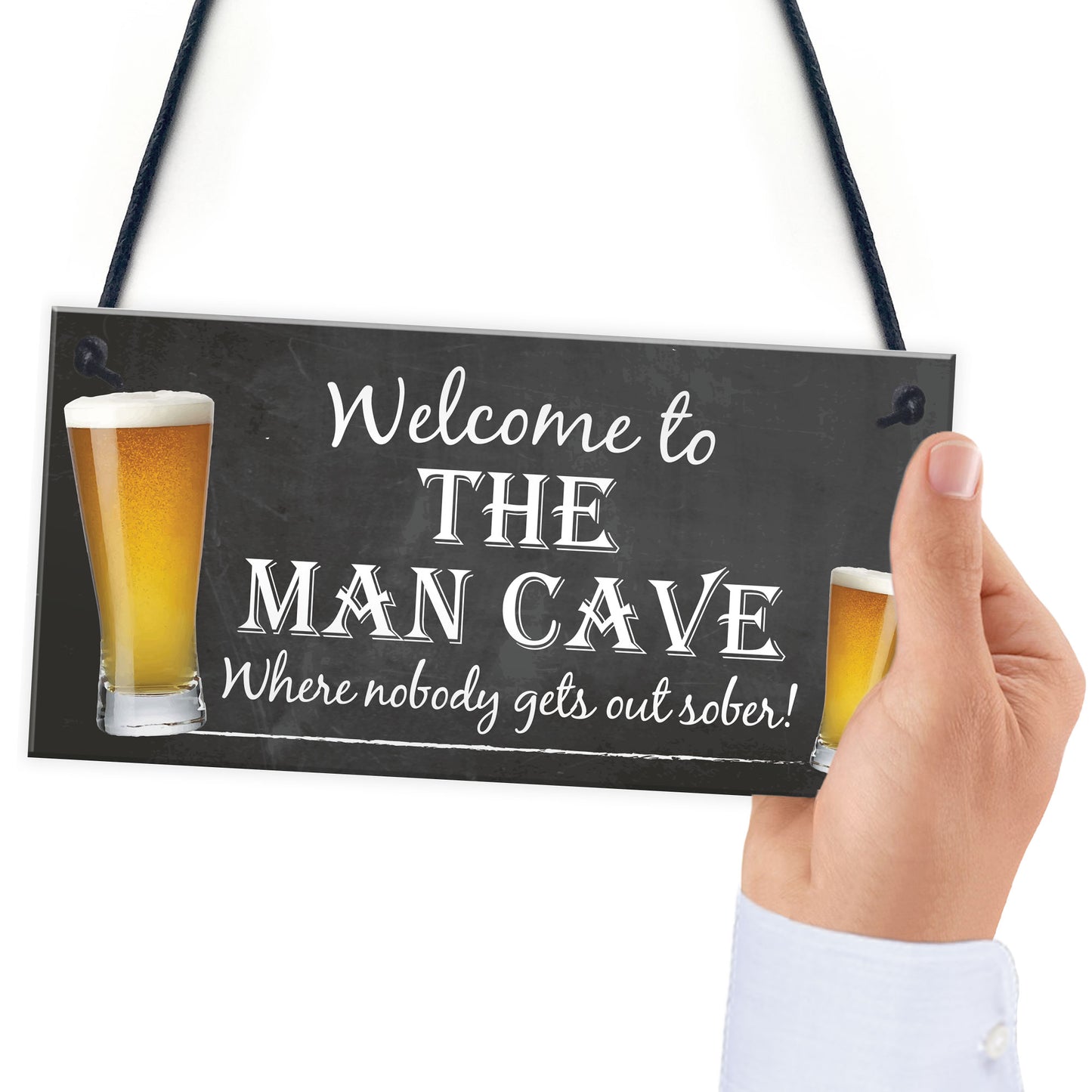 Man Cave Sober Funny Alcohol Home Bar Shed Gift Hanging Plaque