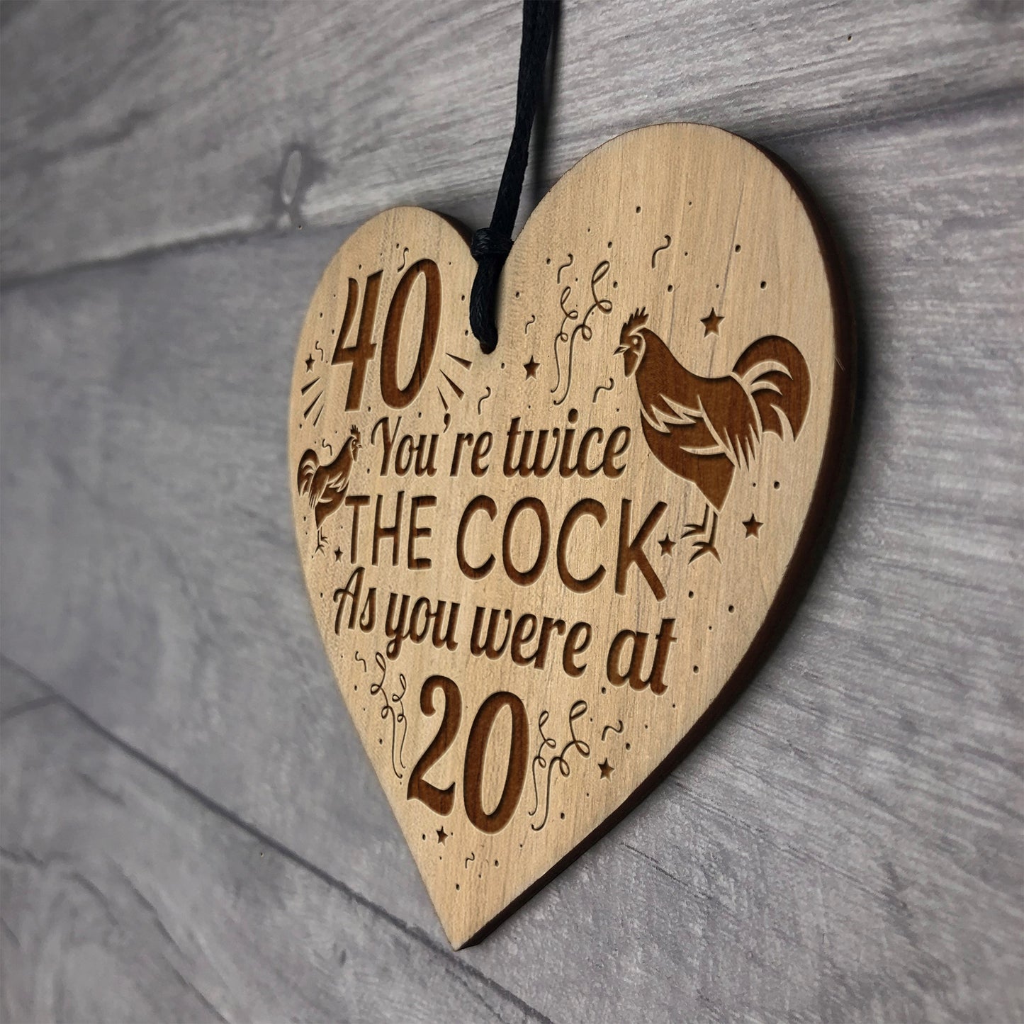 Funny 40th Birthday Gift For Dad Uncle Brother Engraved Heart