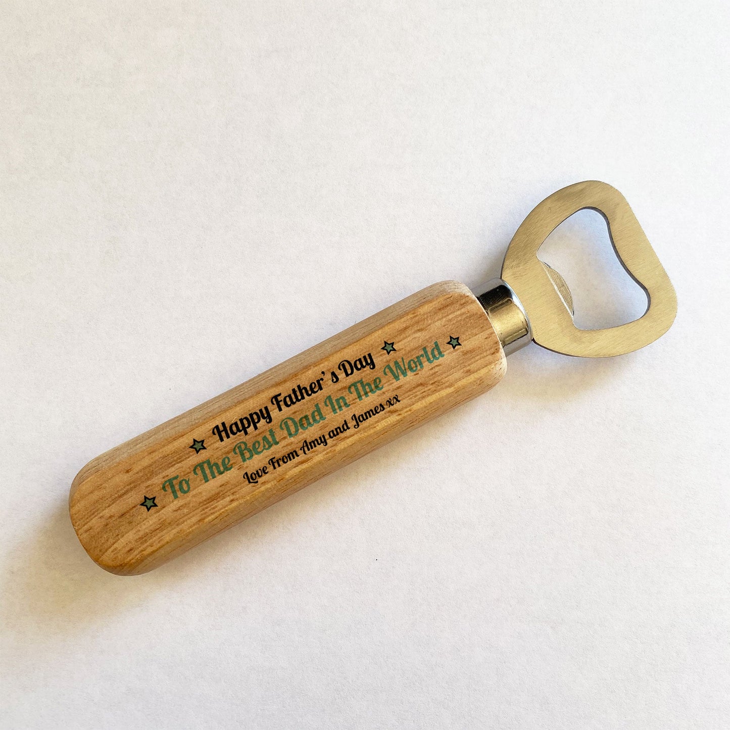 Wooden Bottle Opener Personalised Fathers Day Gifts For Dad