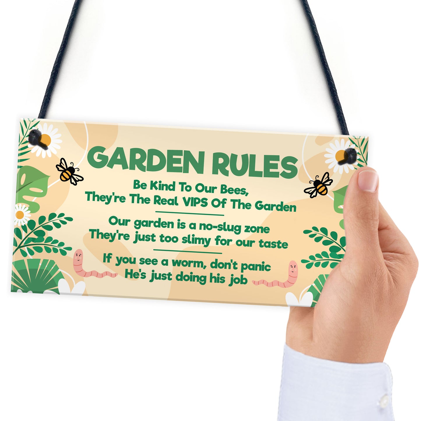 Garden Rules Funny Hanging Sign For Gardening Enthusiasts