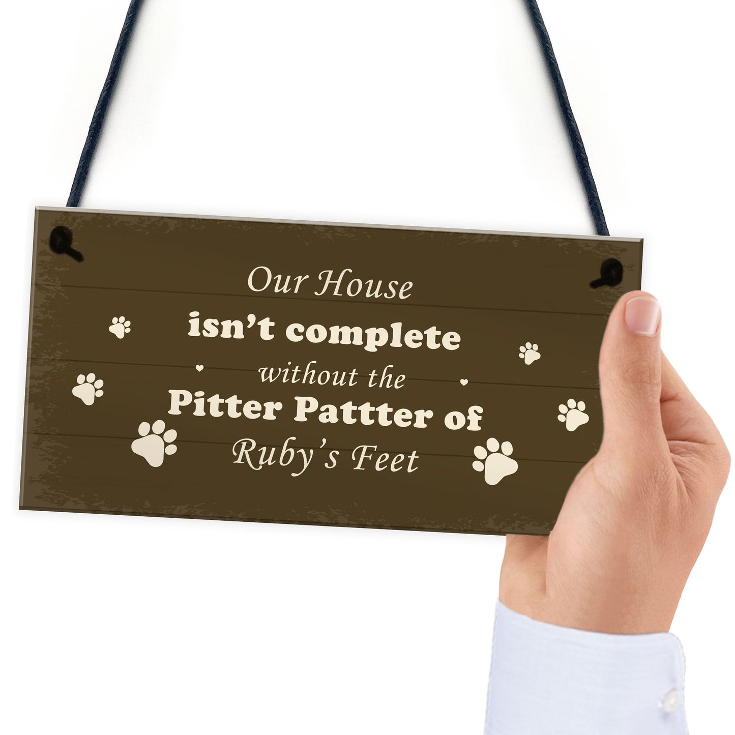 PERSONALISED Pitter Patter Doggy Feet Dog Lover Gift Pet Sign