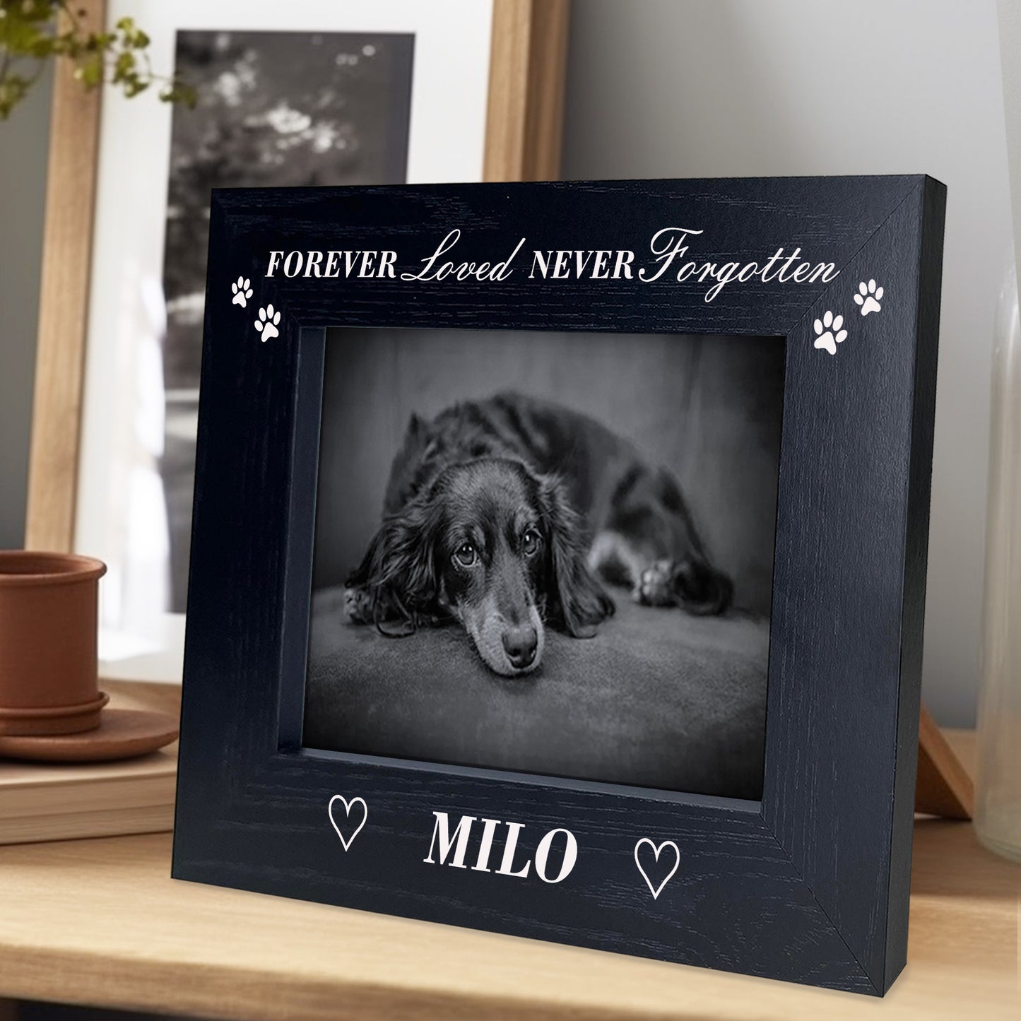 Personalised Memorial Photo Frame For Dog Puppy Never Forgotten