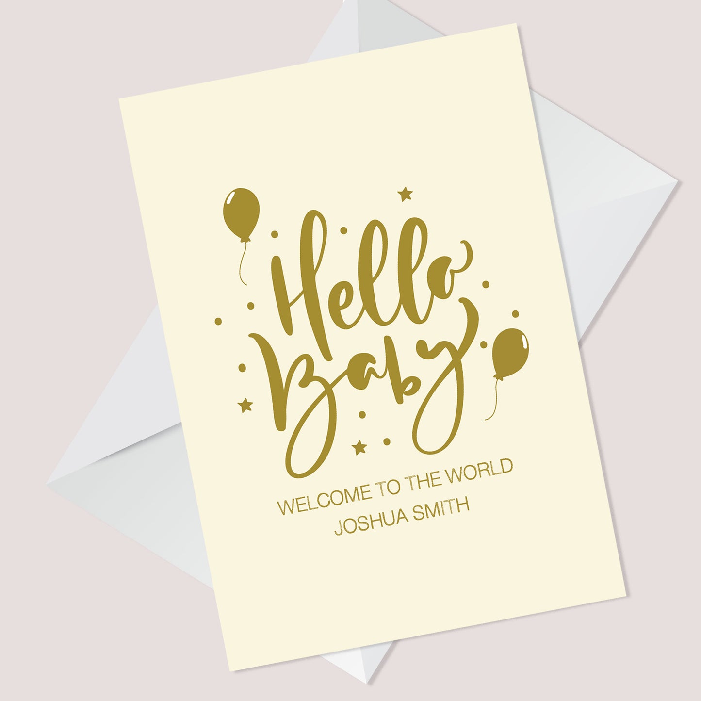 Hello Baby Welcome To The World Card Personalised New Baby Boy