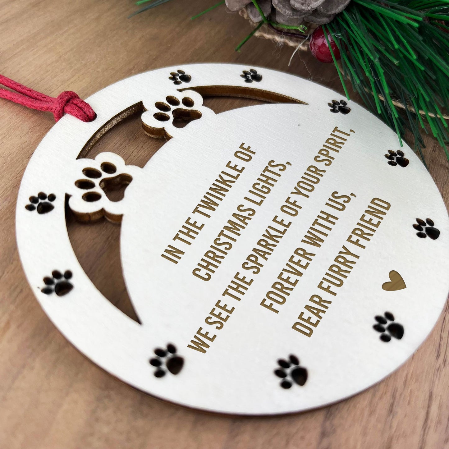 Christmas Tree Decoration Wooden Pet Memorial Decoration Dog Cat