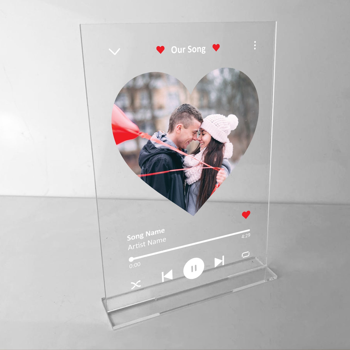 Personalised Clear Plaque Custom Acrylic Song Album Cover Plaque