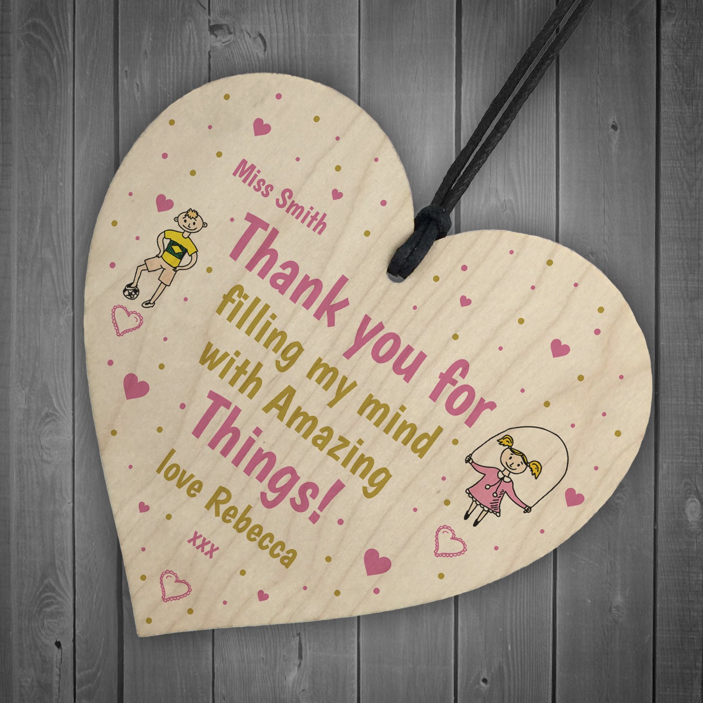 Cute Gift For Teacher Assistant Childminder Heart Personalised