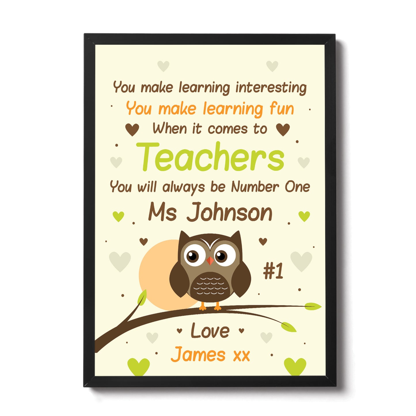 Personalised Thankyou Teacher And Assistant Leaving School Gift