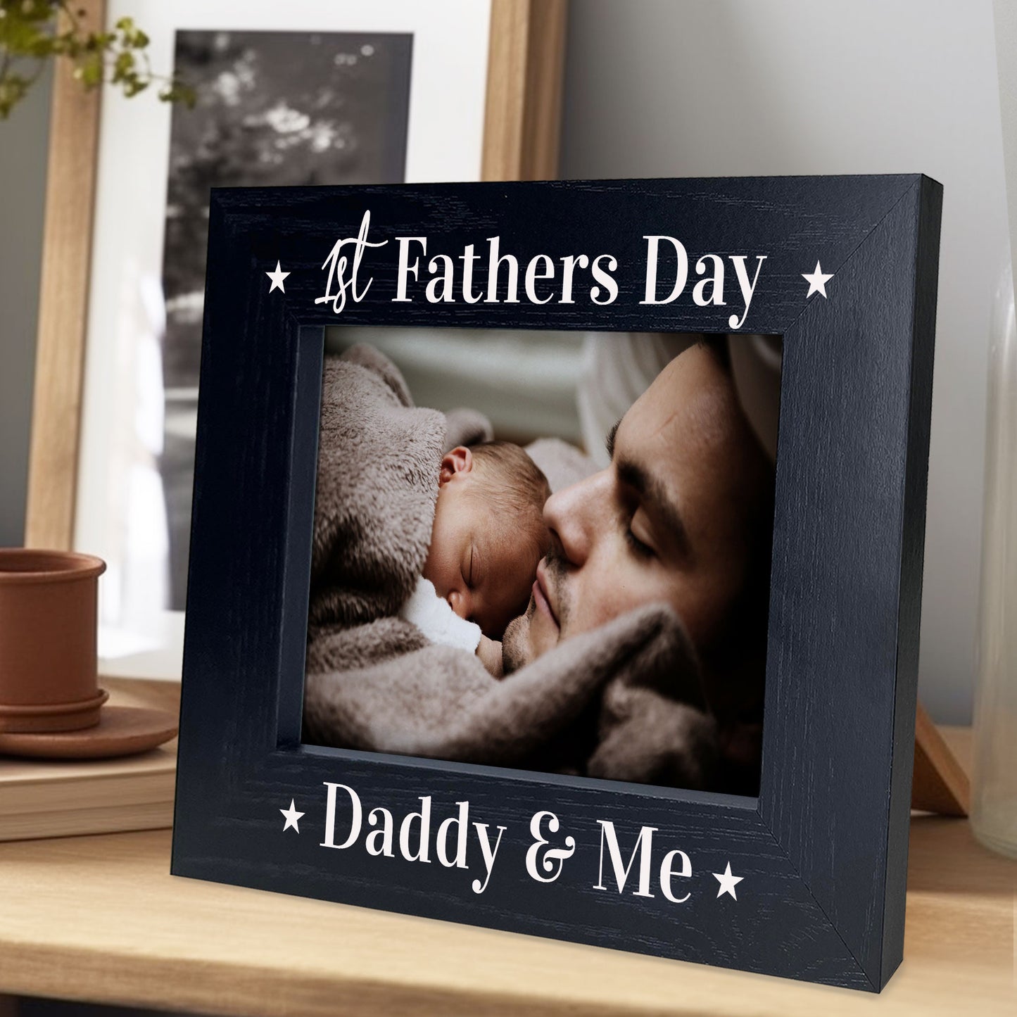 1st Fathers Day Gift For Daddy From Daughter Son Wooden Frame