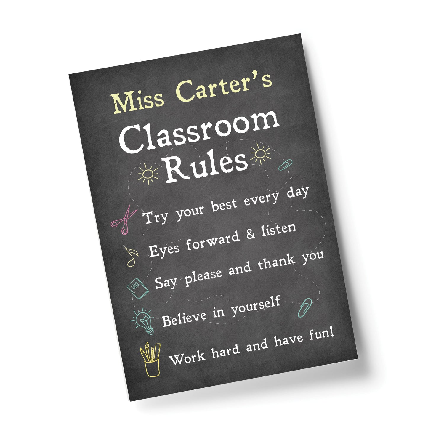 Classroom Rules Sign For Teacher Gift Personalised Wall Sign