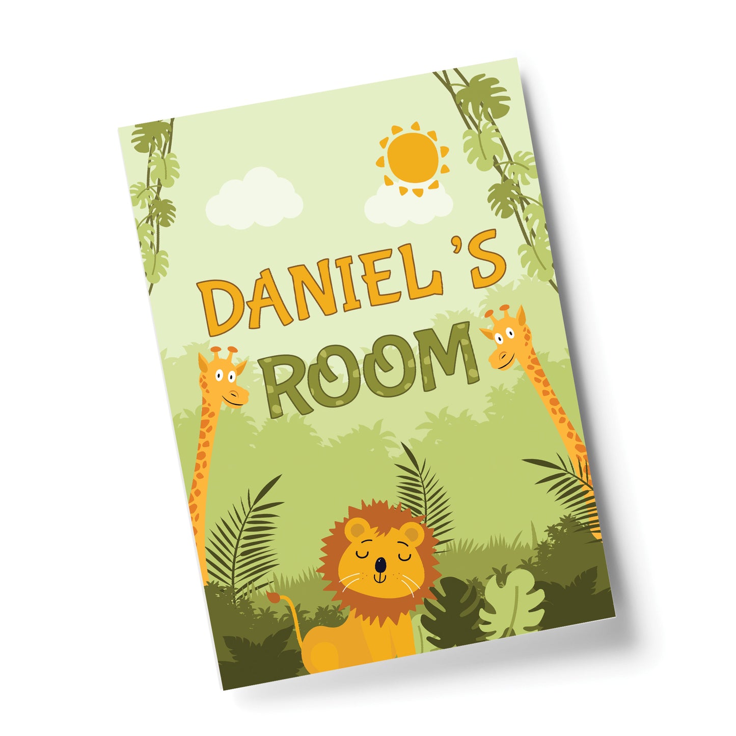 Personalised Bedroom Sign For Boys Animal Print Nursery Decor