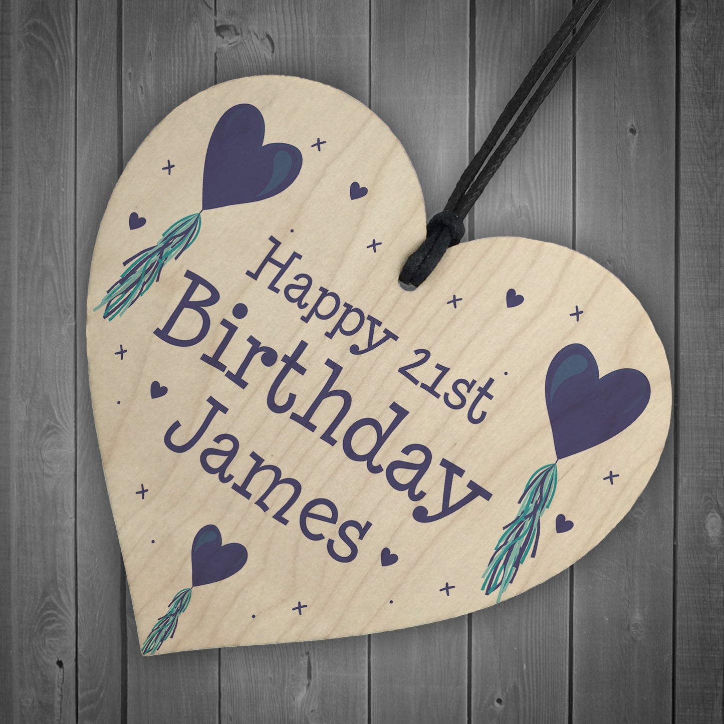 Birthday Personalised Heart Wood Gift For Him Her Novelty Gifts