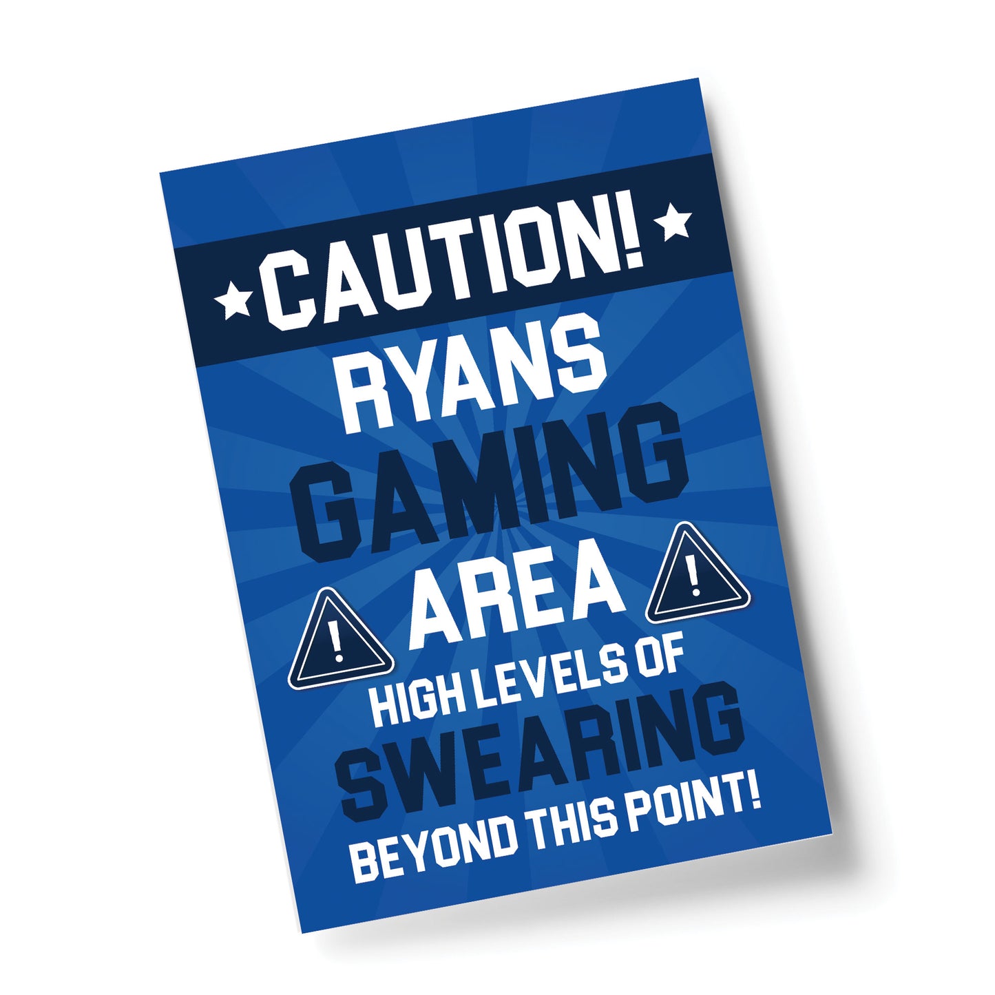 PERSONALISED Gaming Area Print Man Cave Games Room Sign