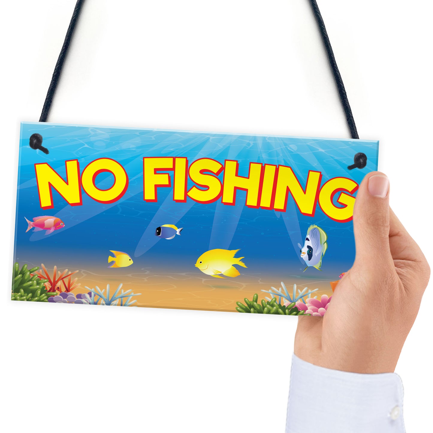 No Fishing Aquarium Fish Tank Pond Garden Gift Hanging Plaque