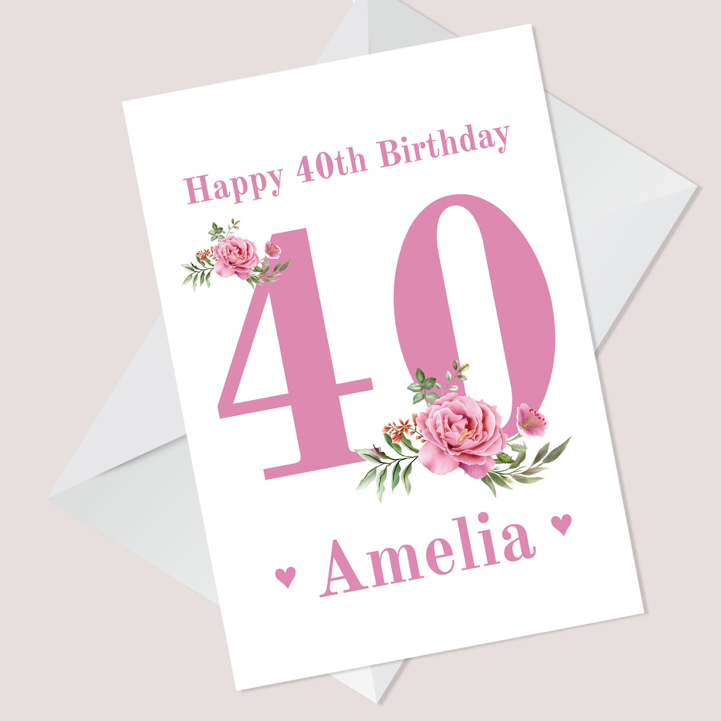 Personalised 40th Birthday Card Auntie Mum Sister Granddaughter