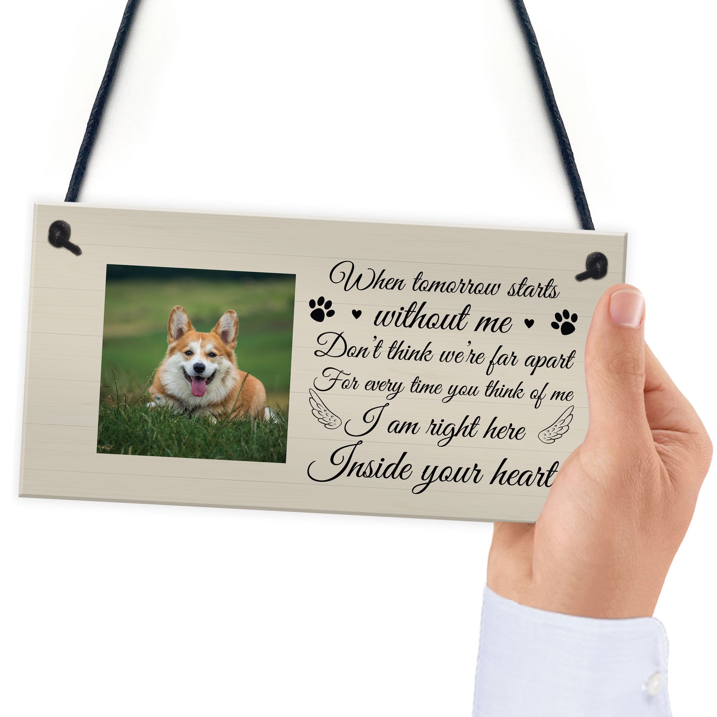 Personalised Pet Memorial Gift Pet Photo Hanging Plaque Dog