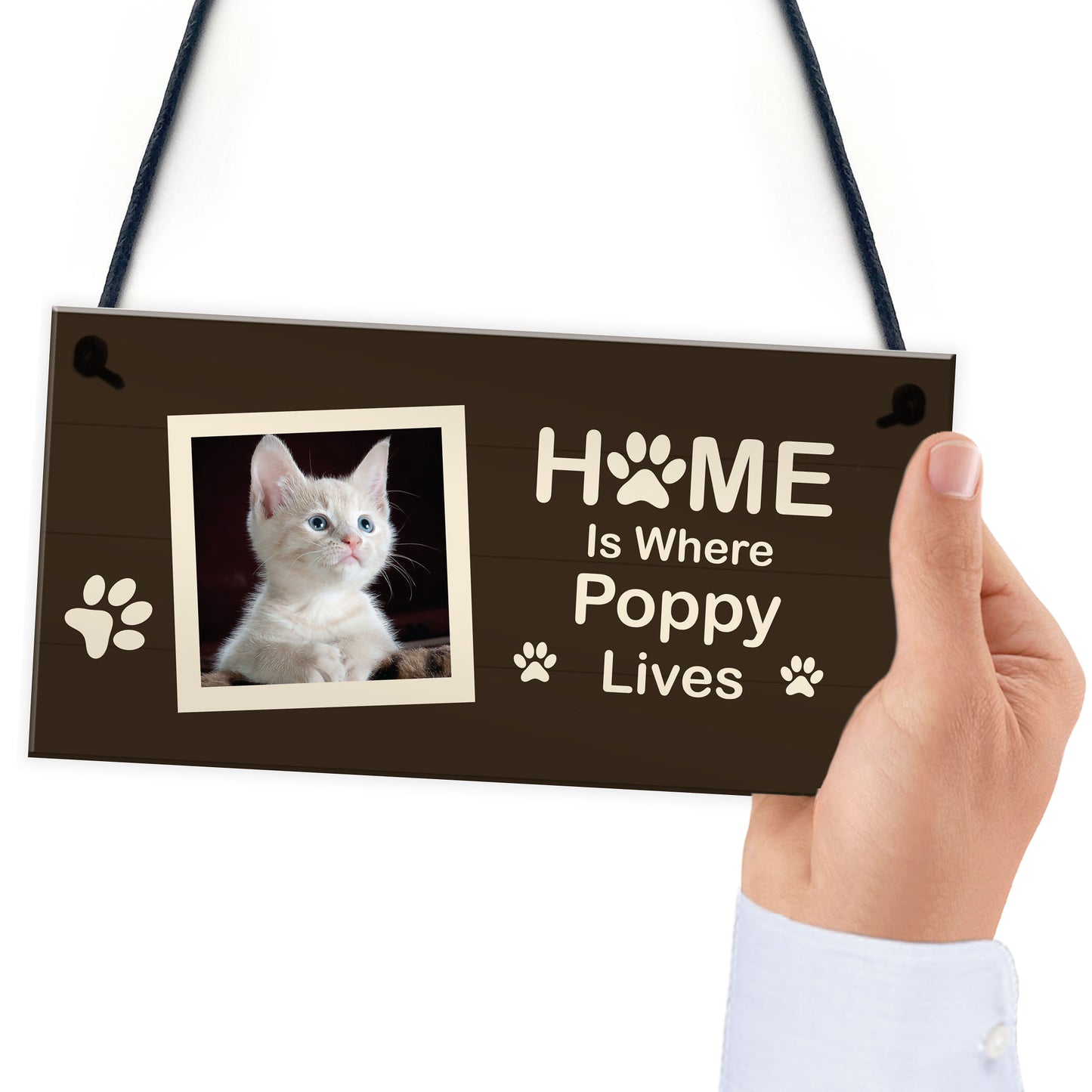 Home Is Where Cat Is Personalised Photo Plaque Cat Gift Cat Sign