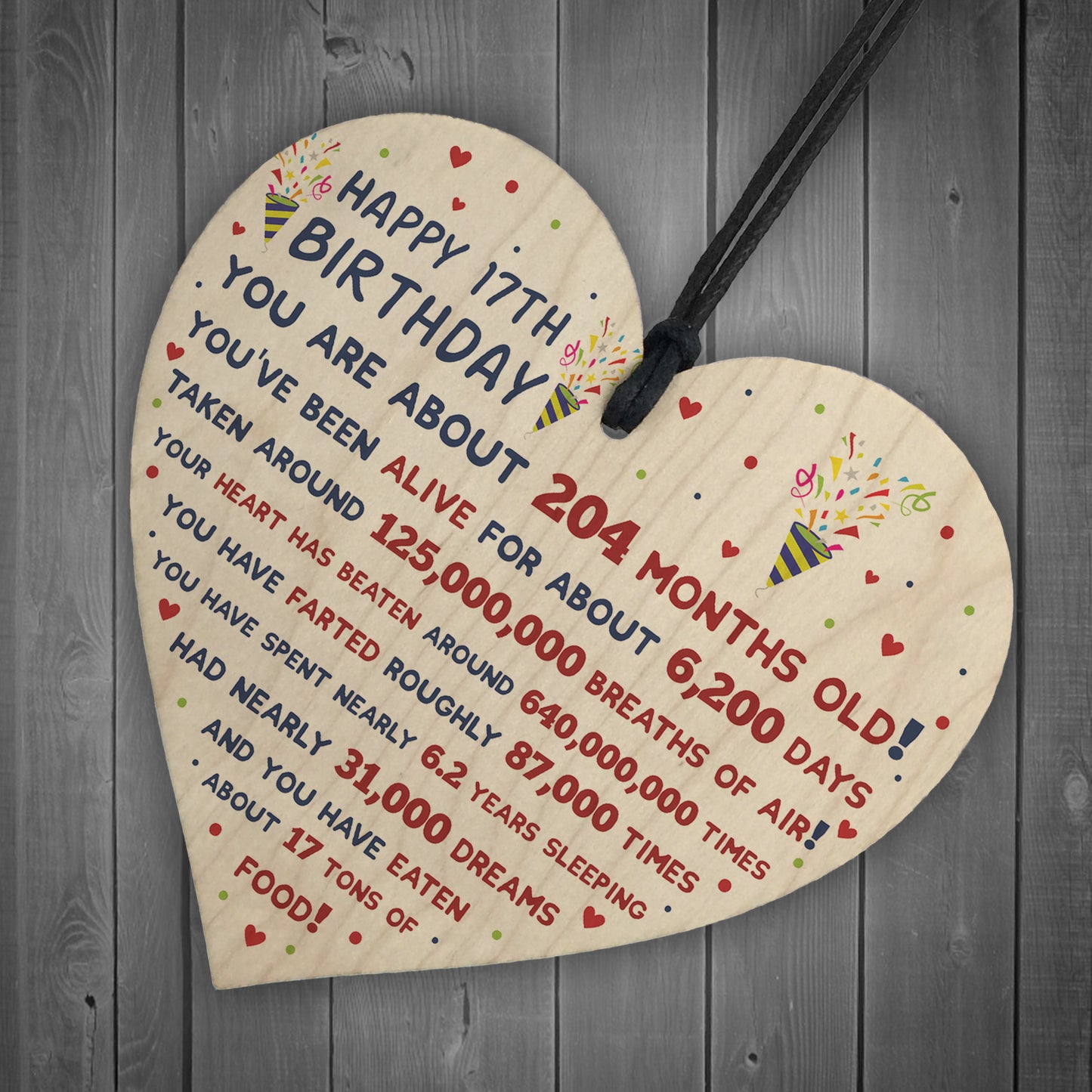 17th Birthday Gift For Daughter Son 17th Birthday Facts Heart