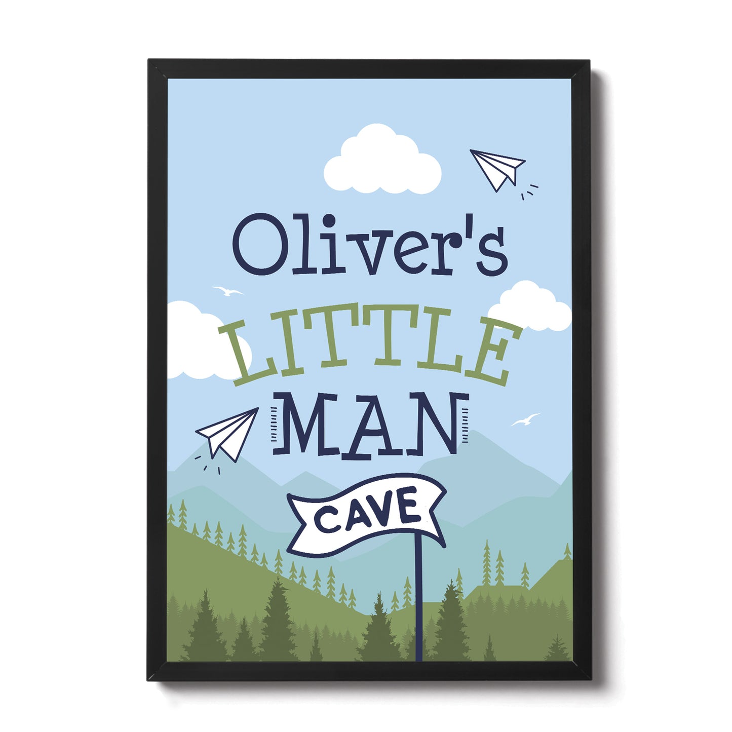 PERSONALISED Bedroom Nursery Sign Little Man Cave Wall Art