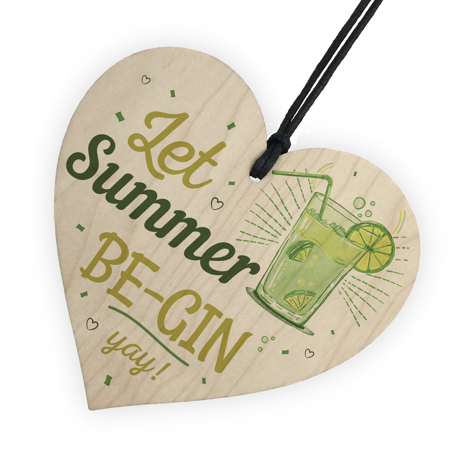 Let Summer Beg-in Summer House Heart Wood Plaques Garden Sign