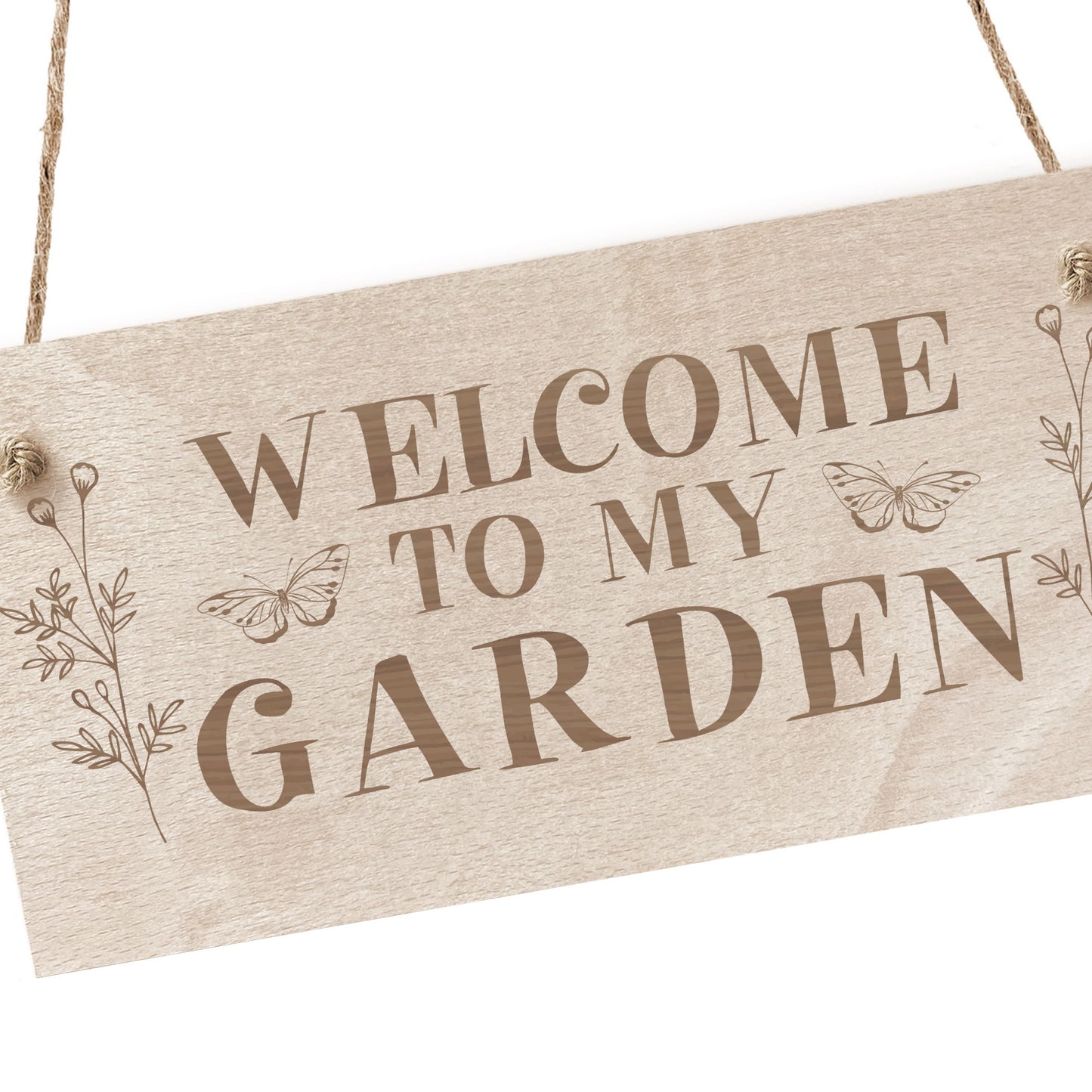 Garden Sign WELCOME TO MY GARDEN Engraved Plaque Home Signs