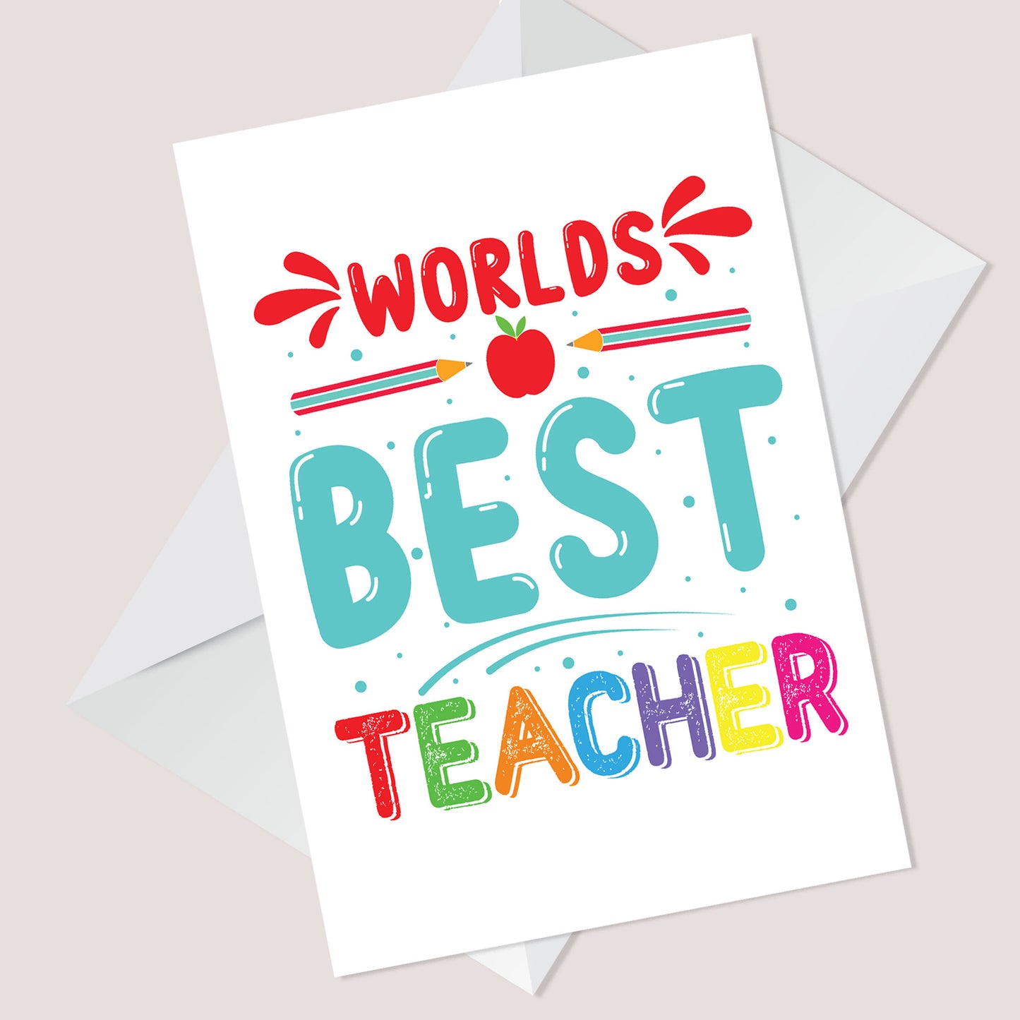 Worlds Best Teacher Card Thank You Card For Teacher Leaving