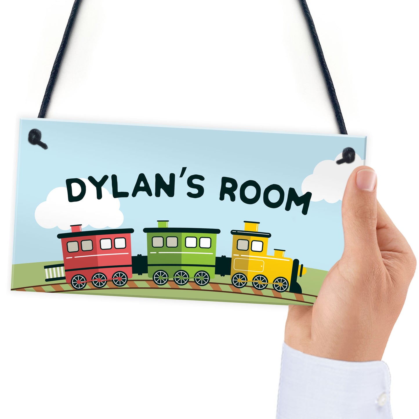 Personalised Plaque Door Nursery Bedroom Train Gift Boy Nursery