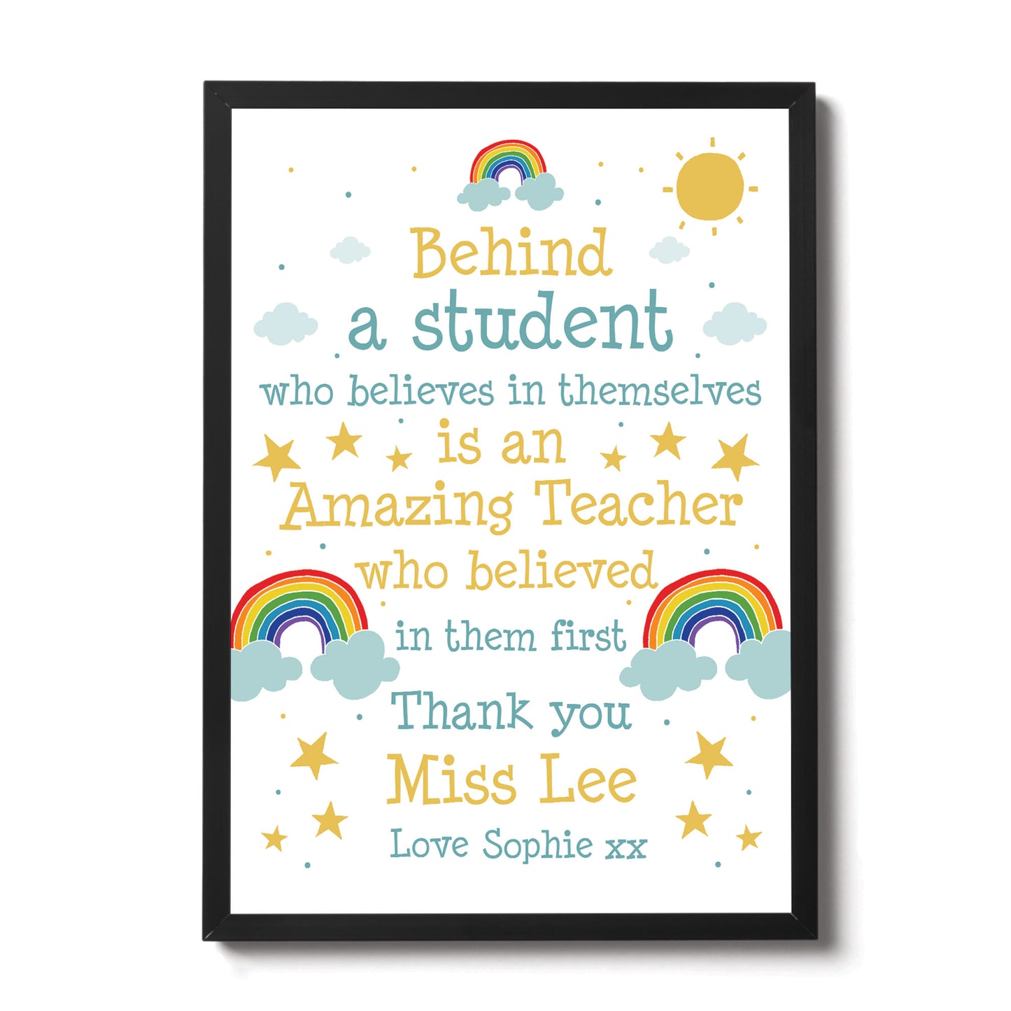 Personalised Teacher Print School Nursery PreSchool Leaving Gift