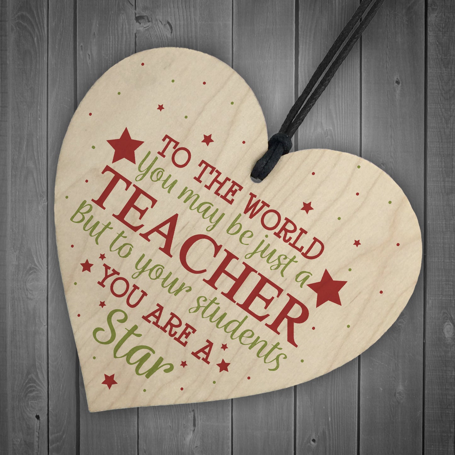 Thank You Teacher Gift Wooden Heart Leaving Goodbye Nursery