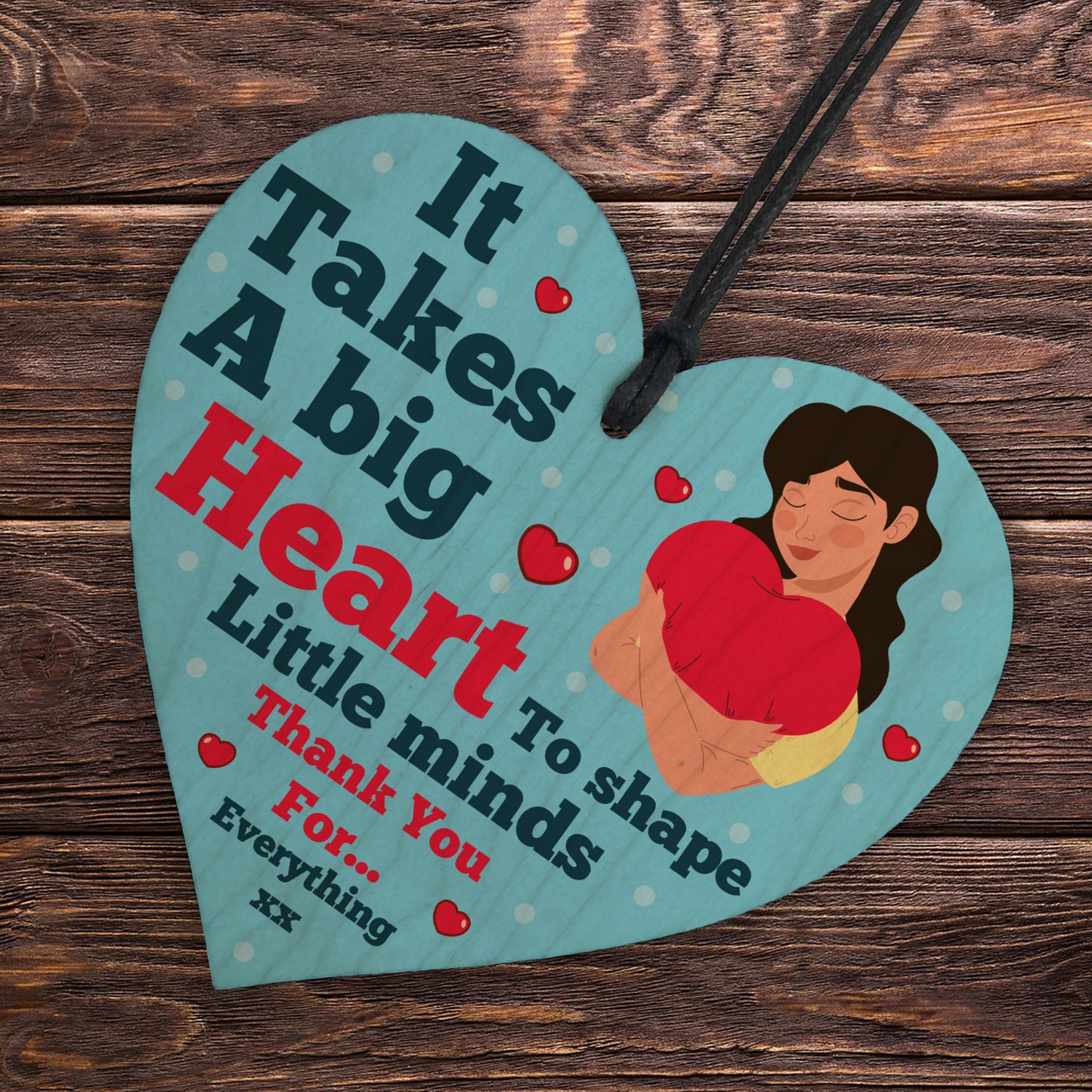 Teacher Gifts Wooden Heart Leaving School Nursery End of Term