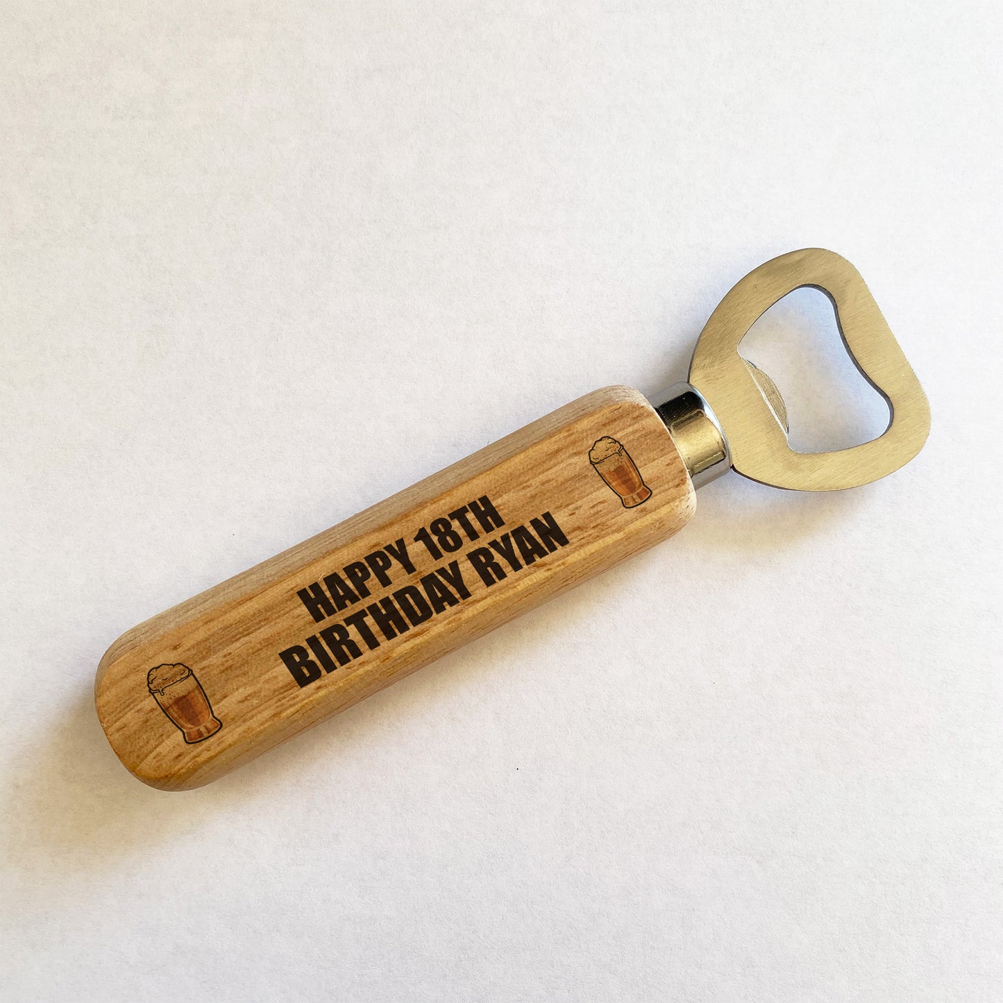 40th 50th 60th Birthday Gift Wooden Bottle Opener Personalised