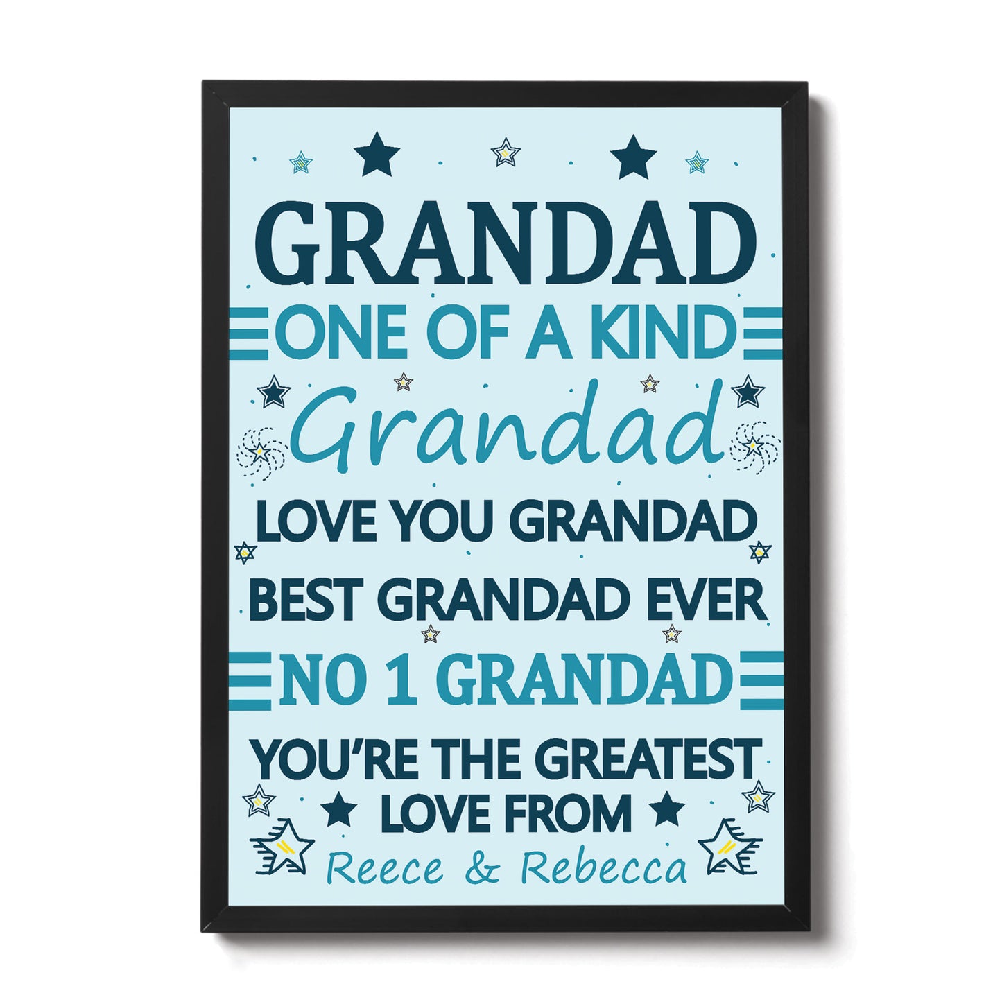 Fathers Day Gift For Grandad Framed Print Grandad Gift For Him