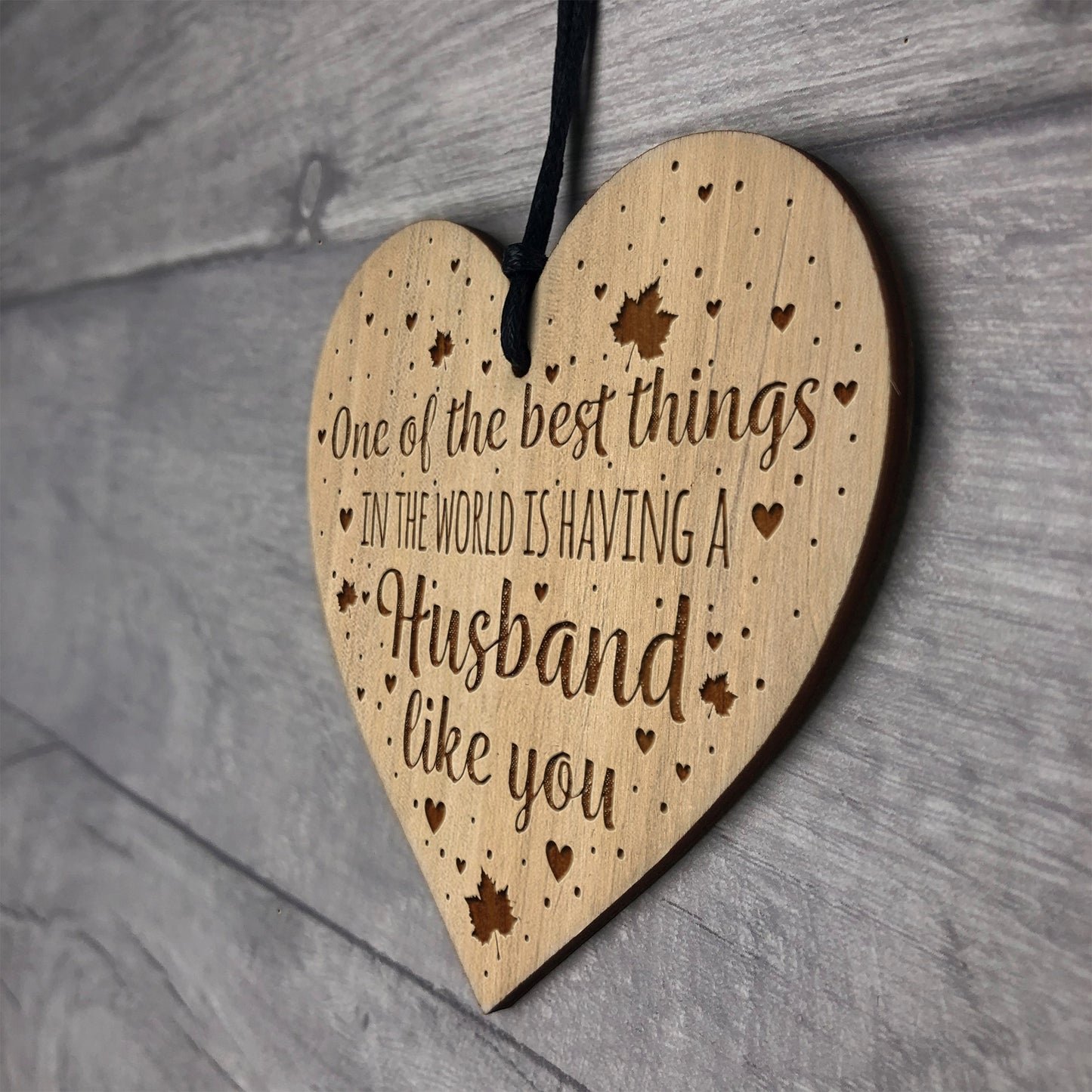 Thank You Husband Gift Engraved Heart Husband Birthday Gift Card